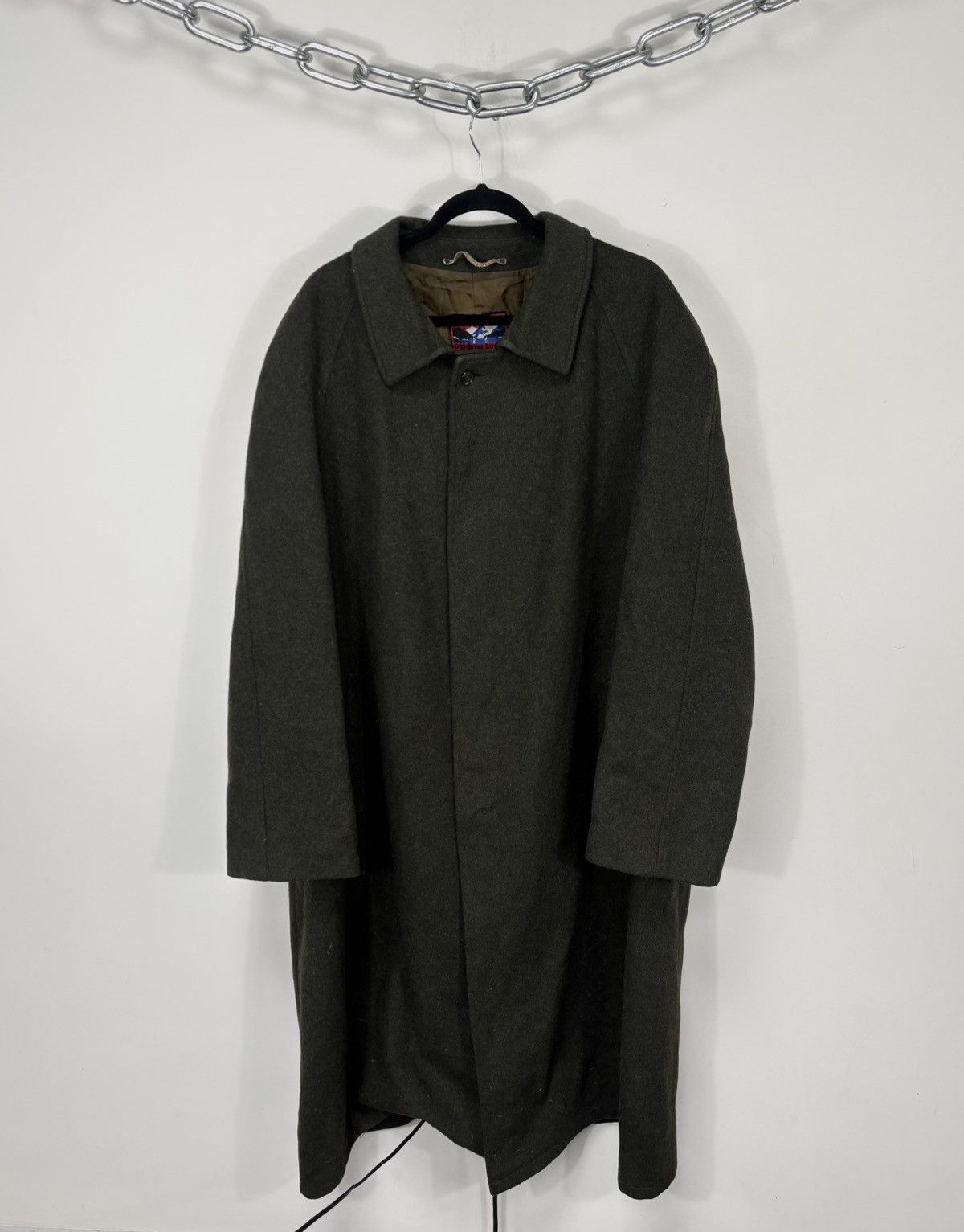 Vintage Glockner Loden Men’s Forest Green Wool Long Overcoat