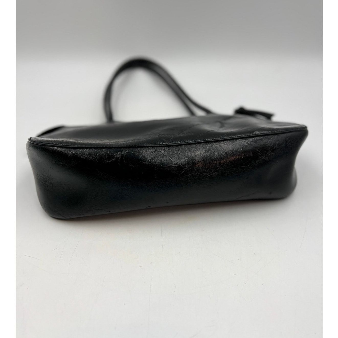 Miu Miu 90s Black Leather Shoulder Bag Handbag Purse - joarbit.com