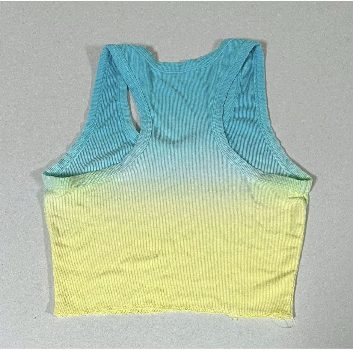 Katin Usa Katie J NYC Blue Yellow Ombre Tank Crop Top Shirt Size XS 🩵✨ Size XS / US 0-2 / IT 36-38 - 3 Thumbnail