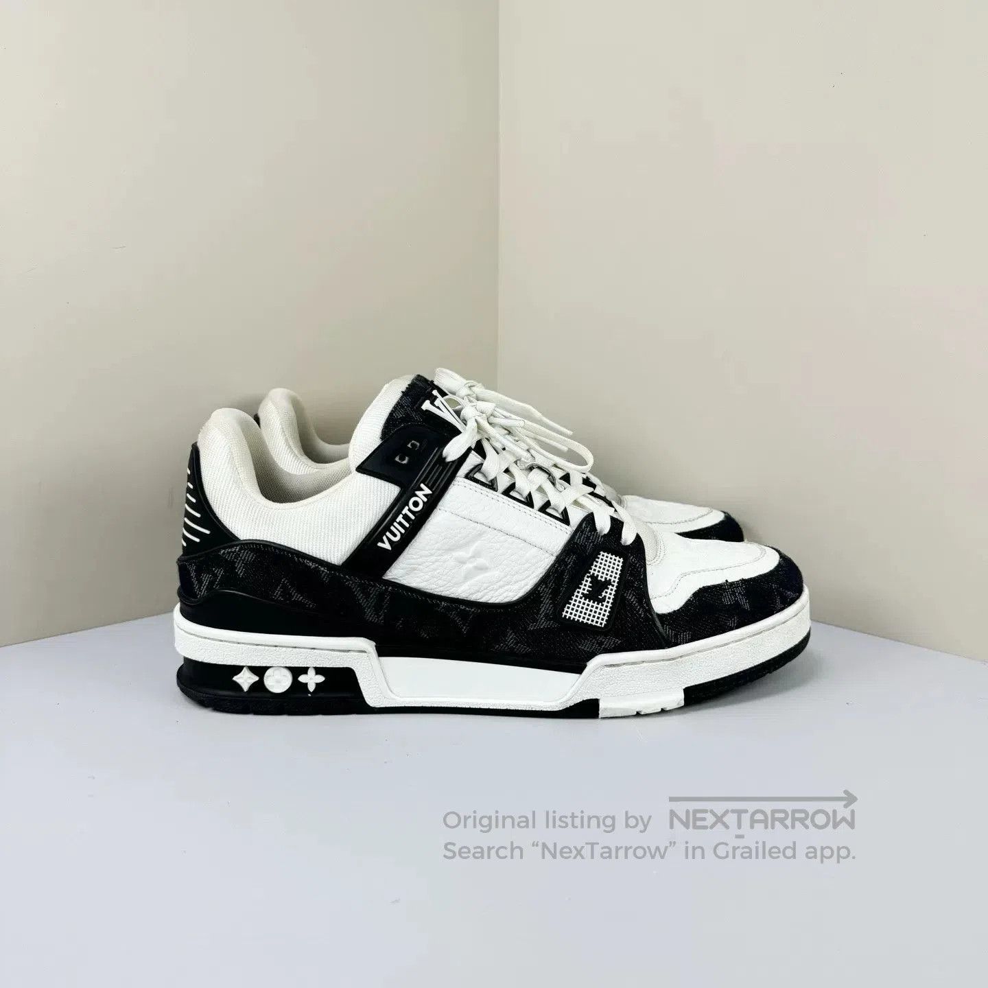 Louis Vuitton louis vuitton black monogram trainer sneakers. Size US 6 / EU 39 - 4 Thumbnail
