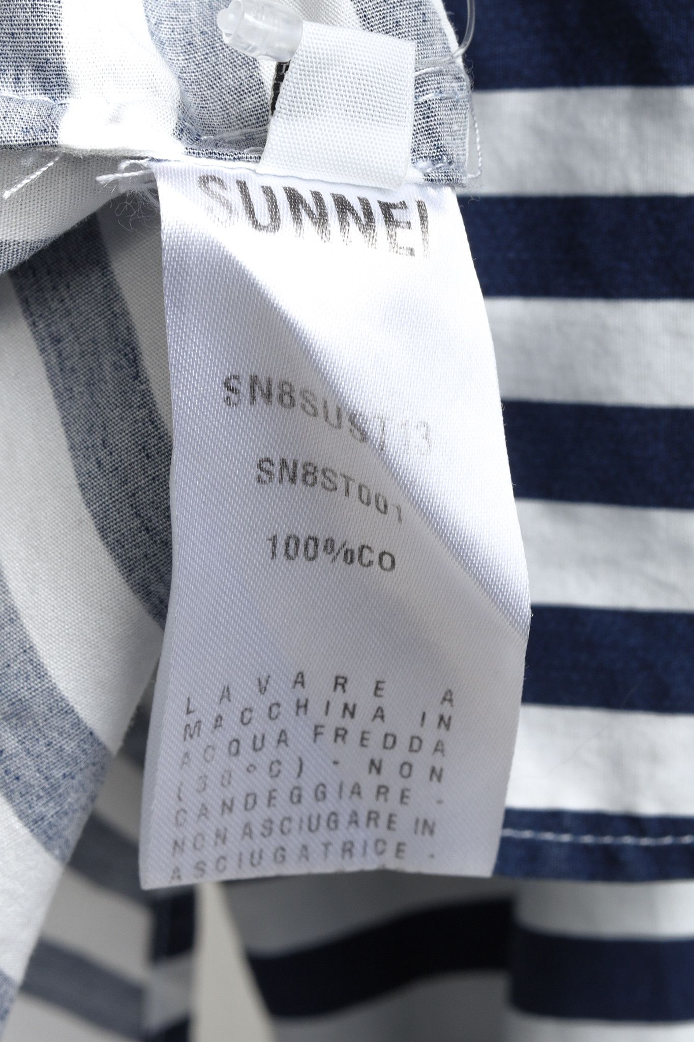 Sunnei Sunnei White Blue Striped Cotton Button Up Shirt Size US L / EU 52-54 / 3 - 8 Thumbnail