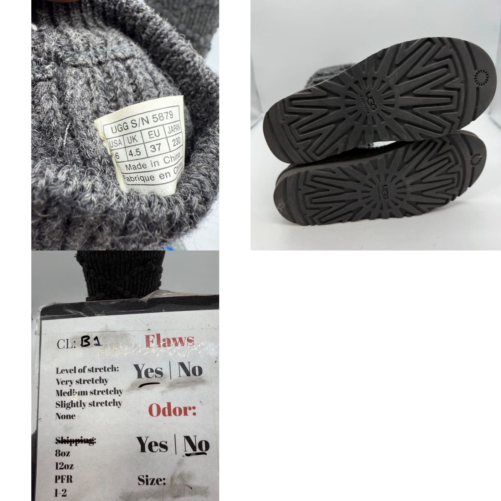 Ugg Ugg Womens Classic Cardi Gray Knit Bootie Size 6 Sheepskin Lined Size US 6 / IT 36 - 9 Thumbnail