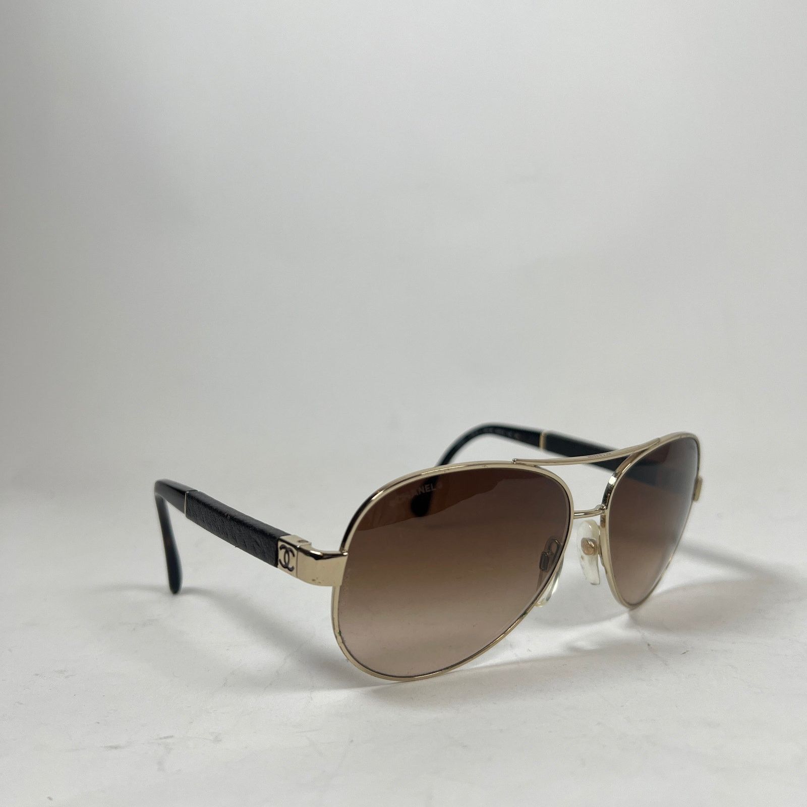 Chanel Chanel Lambskin Quilted CC Aviator Sunglasses Size ONE SIZE - 1 Thumbnail