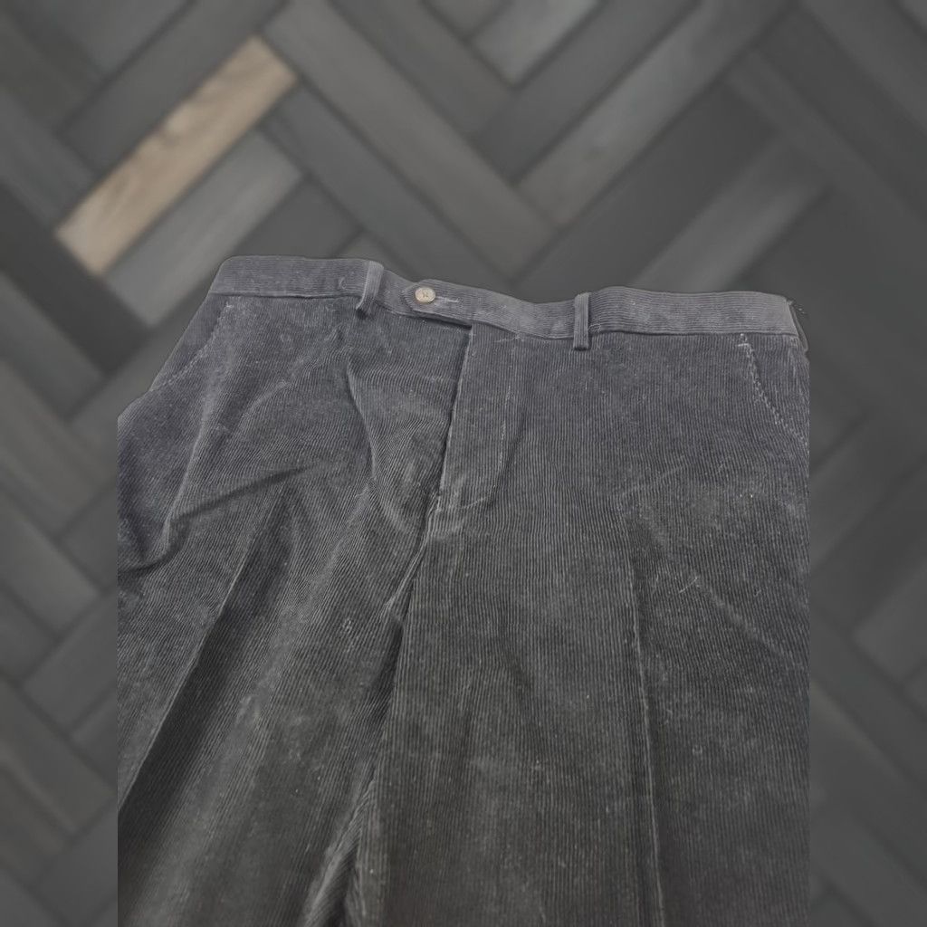Ralph Lauren VINTAGE Lauren Ralph Lauren Corduroy Pants Mens 36x34 Black Flat Front Dress Slacks Size US 36 / EU 52 - 1 Thumbnail