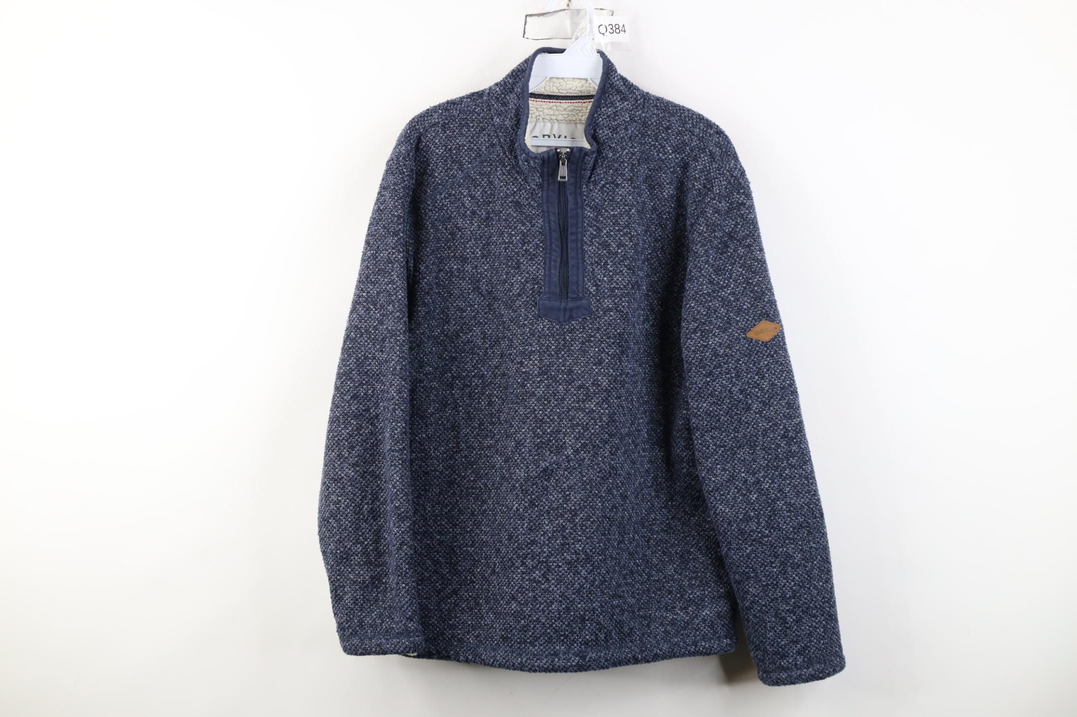 Orvis Vintage Orvis Pile Fleece Lined Thermal Knit 1/4 Zip Sweater Size US L / EU 52-54 / 3 - 1 Thumbnail