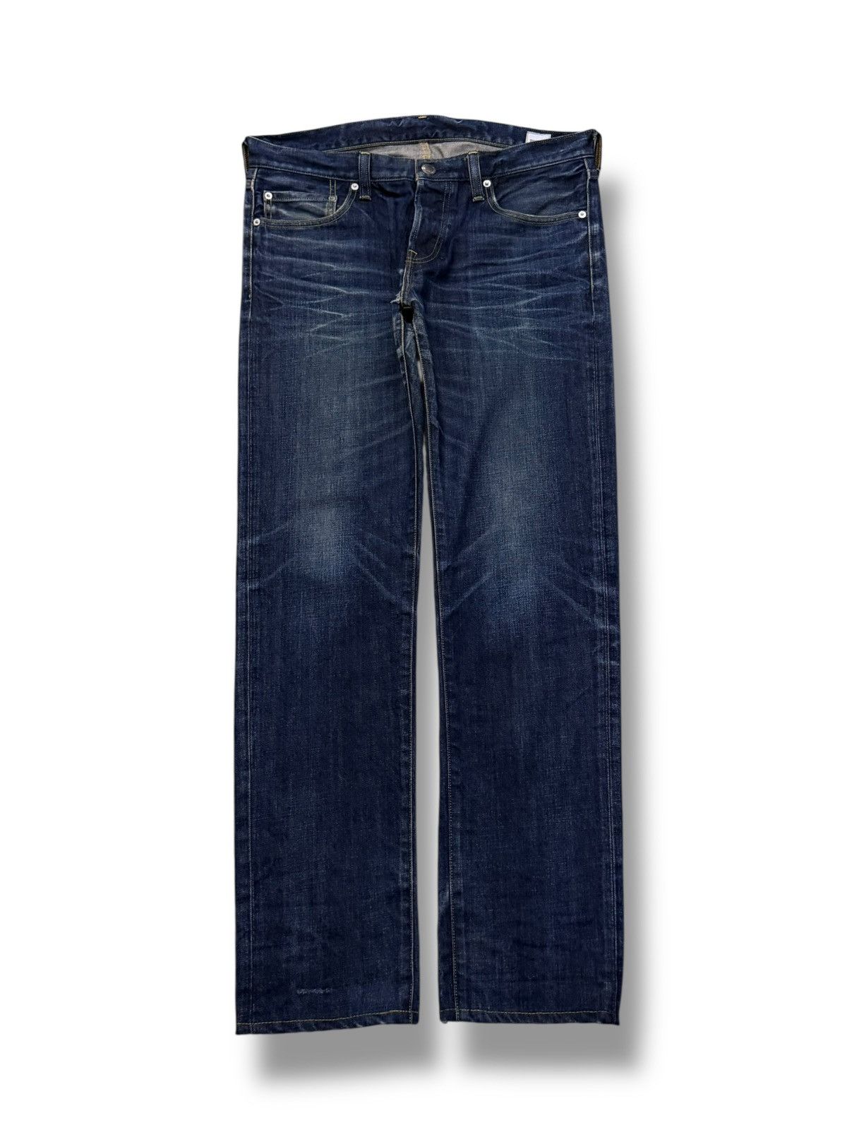 Blue Blue Japan Vintage Red Card Blue Work Denim Jeans Japan | W36 Size US 36 / EU 52 - 2 Thumbnail