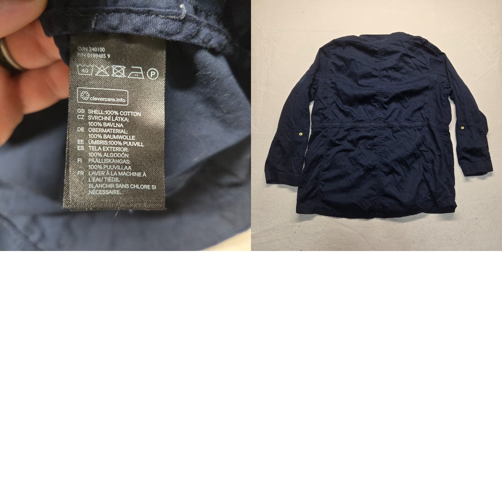 H&M H&M Navy Blue Long Sleeve Jacket Coat Woman Size 20 Full Zip & Button Adult Regular Size 3XL / US 20-22 - 8 Thumbnail