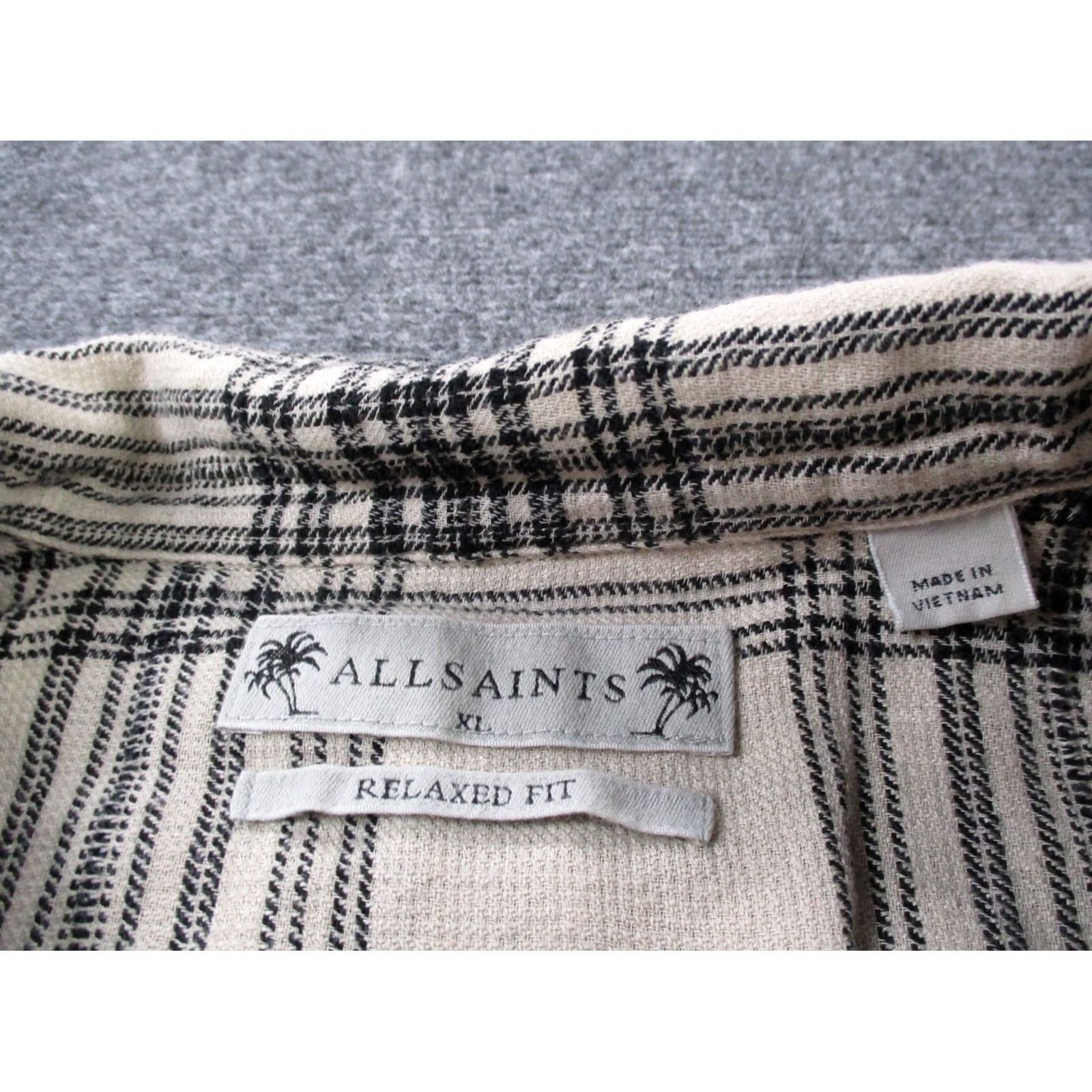 Allsaints All Saints Shirt Mens XL Beige Plaid Relaxed Preppy Beach Golf Logo Size US XL / EU 56 / 4 - 6 Thumbnail