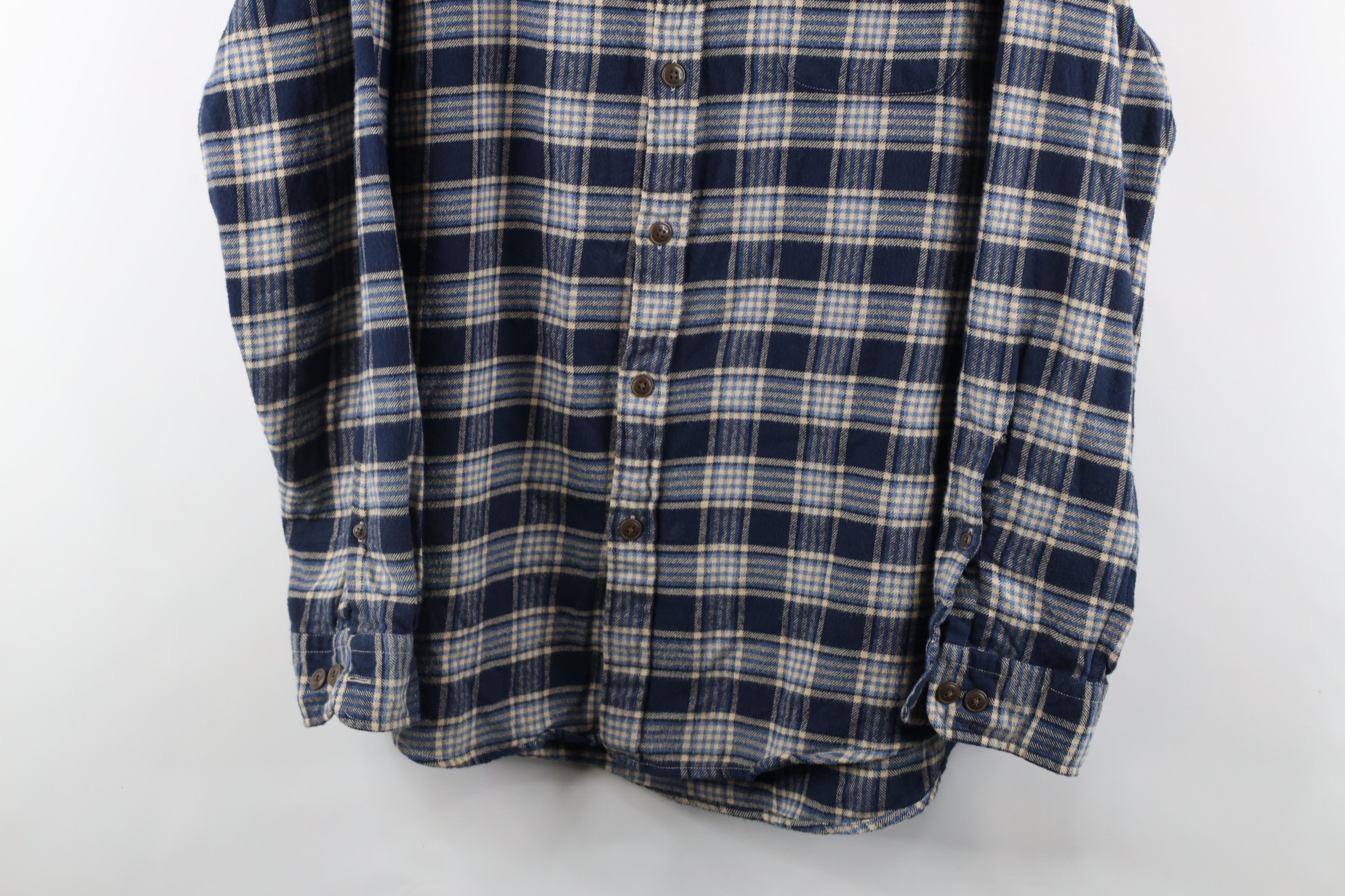 Lands' End × Vintage Vintage Lands End Fit Flannel Collared Button Down Shirt Size US L / EU 52-54 / 3 - 3 Thumbnail