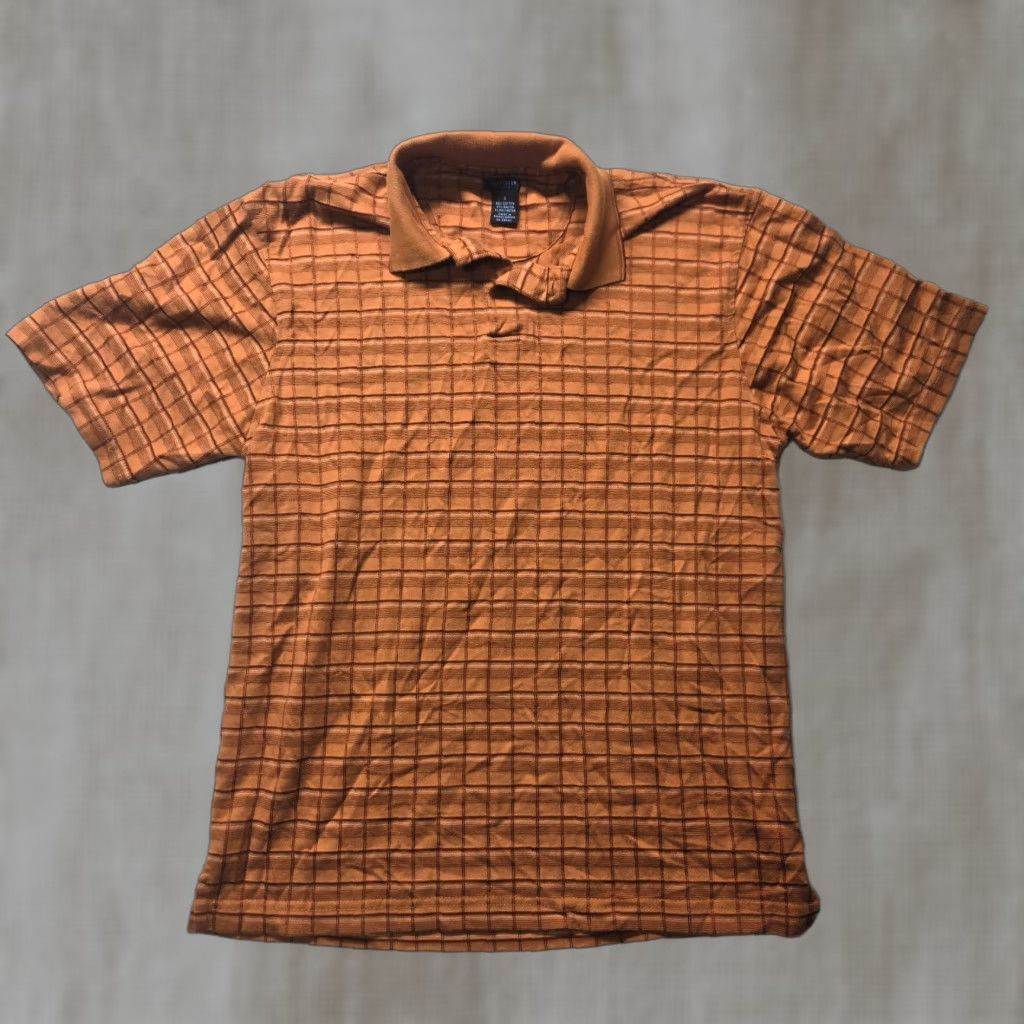 Van Heusen Van Heusen Shirt Polo Short Sleeve Adult S Orange Checkered Women’s Small Size 28" / US 6 / IT 42 - 1 Thumbnail