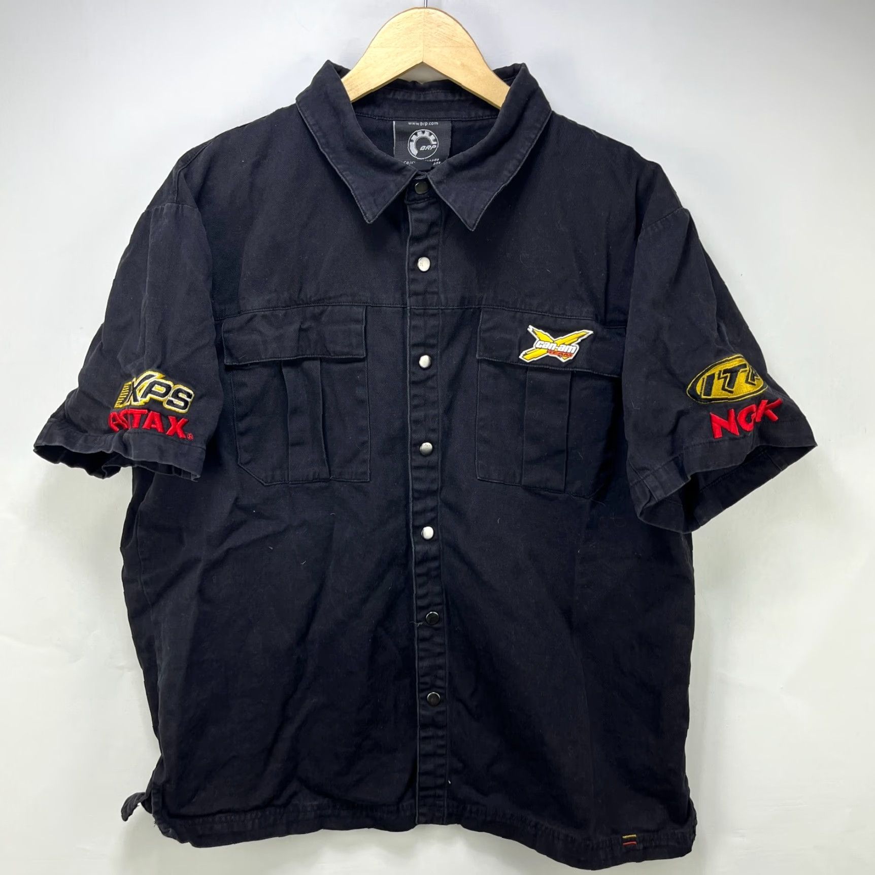 Vintage VINTAGE Can Am Team Racing Button Up Short Sleeve Shirt L Black Men T-Shirt 90s Size US L / EU 52-54 / 3 - 3 Thumbnail
