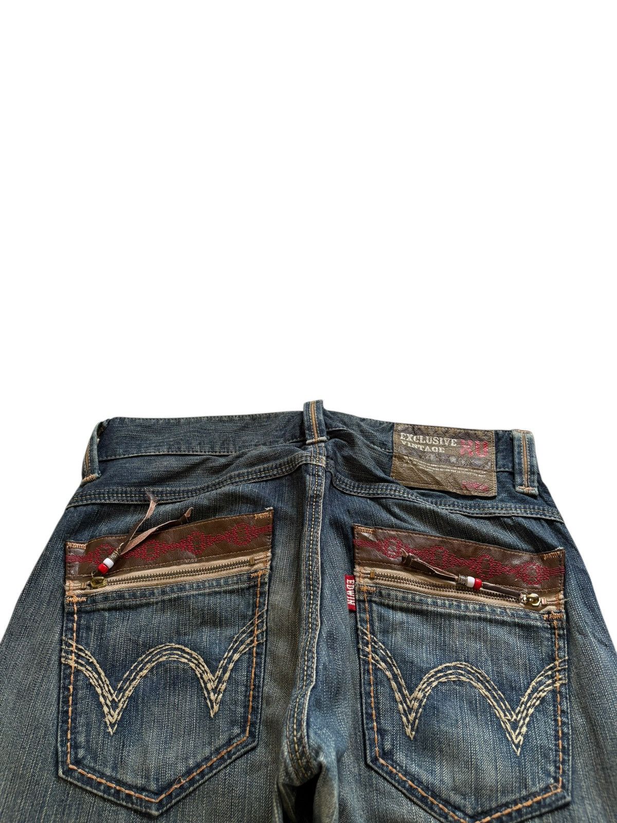 Edwin Exclusive Vintage Edwin Mud Wash Sashiko Distress Baggy Jean Size US 34 / EU 50 - 8 Thumbnail
