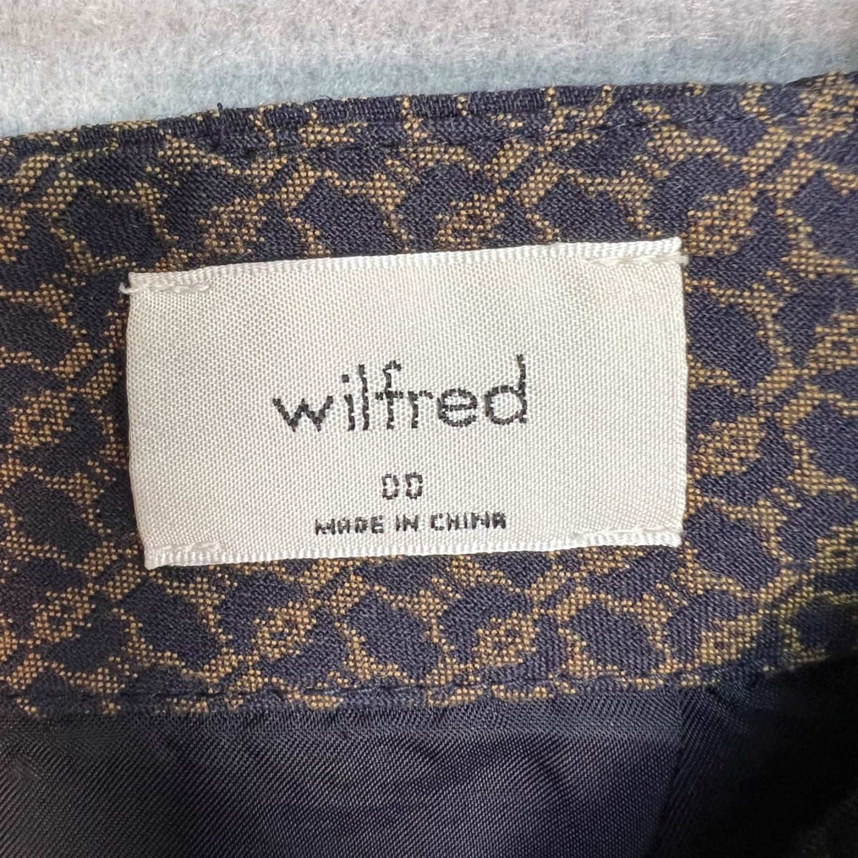 Vintage VINTAGE Wilfred A-Line Mini Skirt 00 Black Geometric Cotton Blend Womens Size 24" / US 00 / IT 34 - 3 Thumbnail