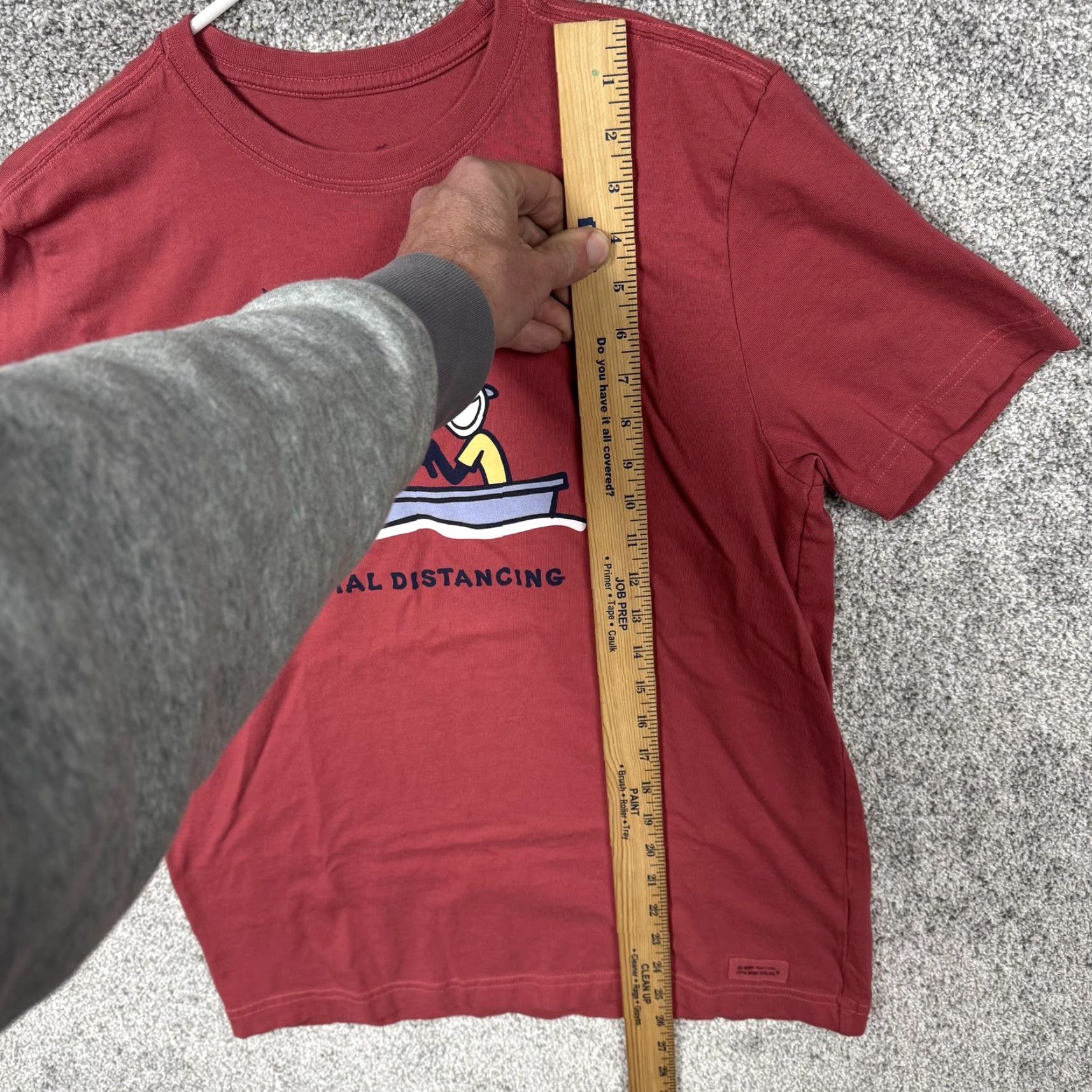 Life is Good Life is Good Shirt Mens Small Red Social Distancing Fishing Funny Graphic Tee Size US S / EU 44-46 / 1 - 2 Thumbnail