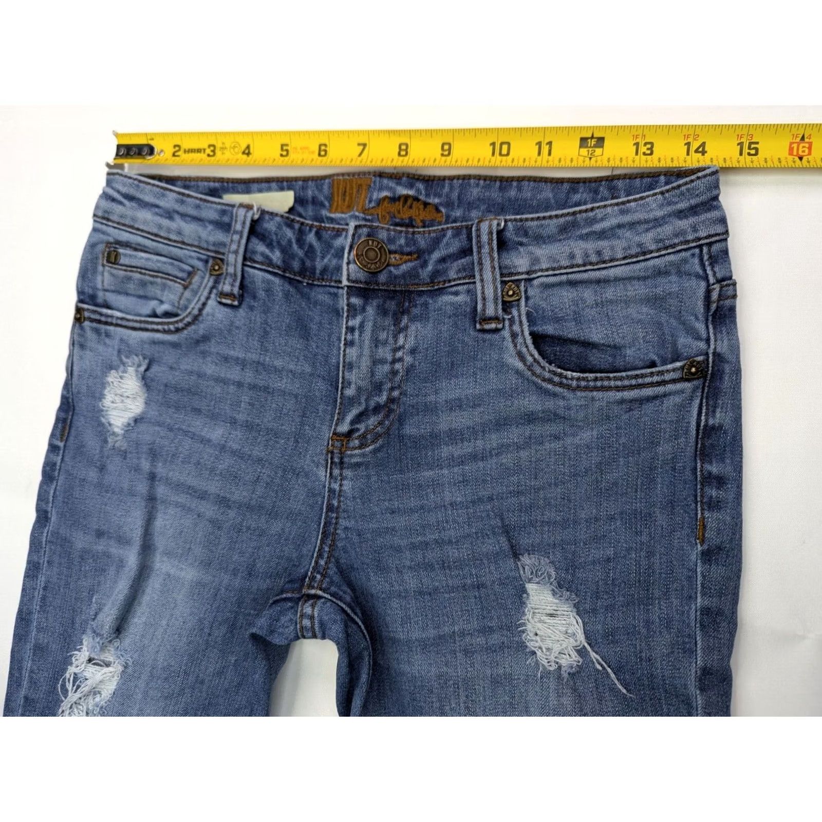 Vintage Kut From The Kloth Katy Jeans Women 2 (29x29) Blue Mid-Rise Distressed Boyfriend Size 26" / US 2 / IT 38 - 6 Thumbnail