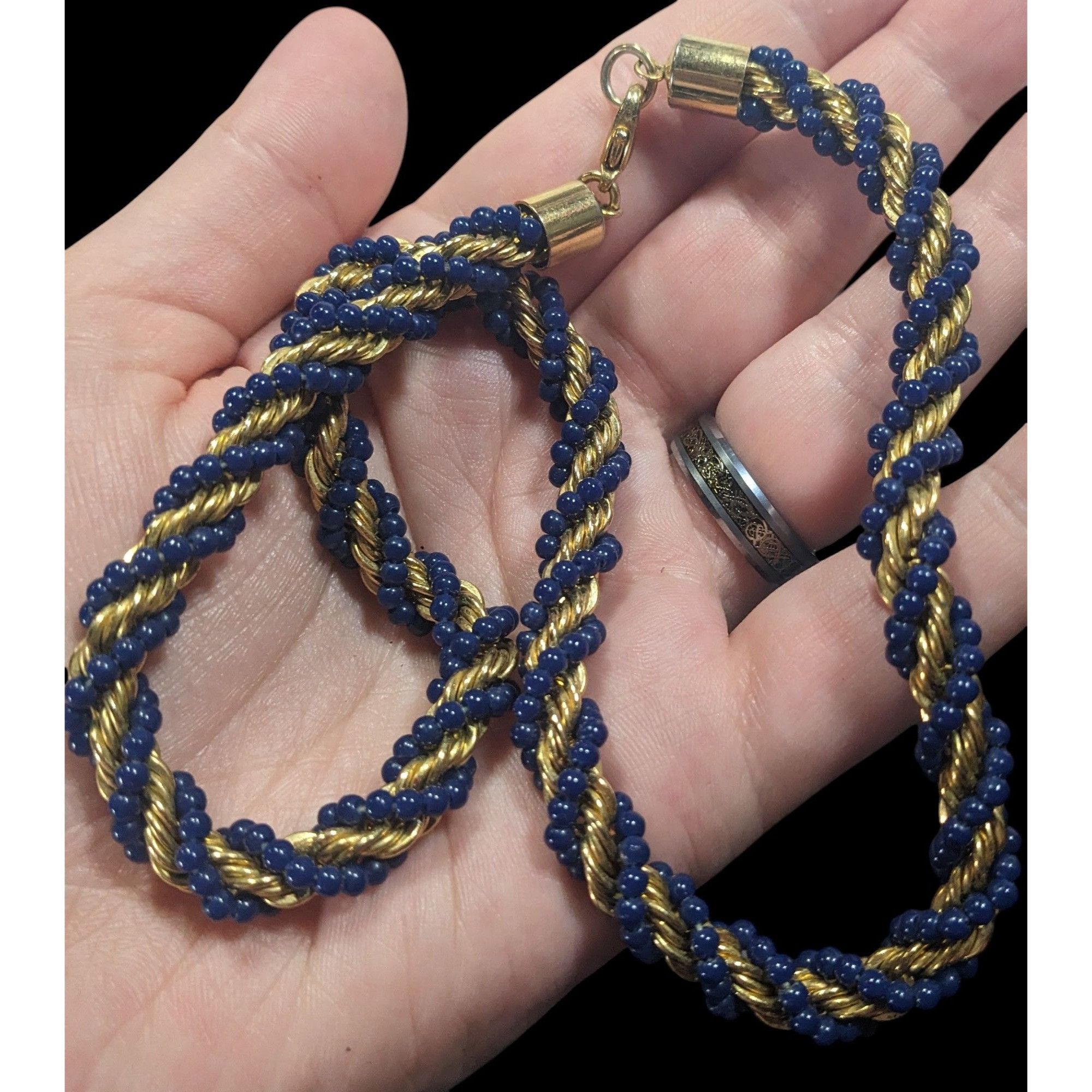Other Elegant Vintage French Twist Gold Tone Chain Necklace With B Size ONE SIZE - 5 Thumbnail