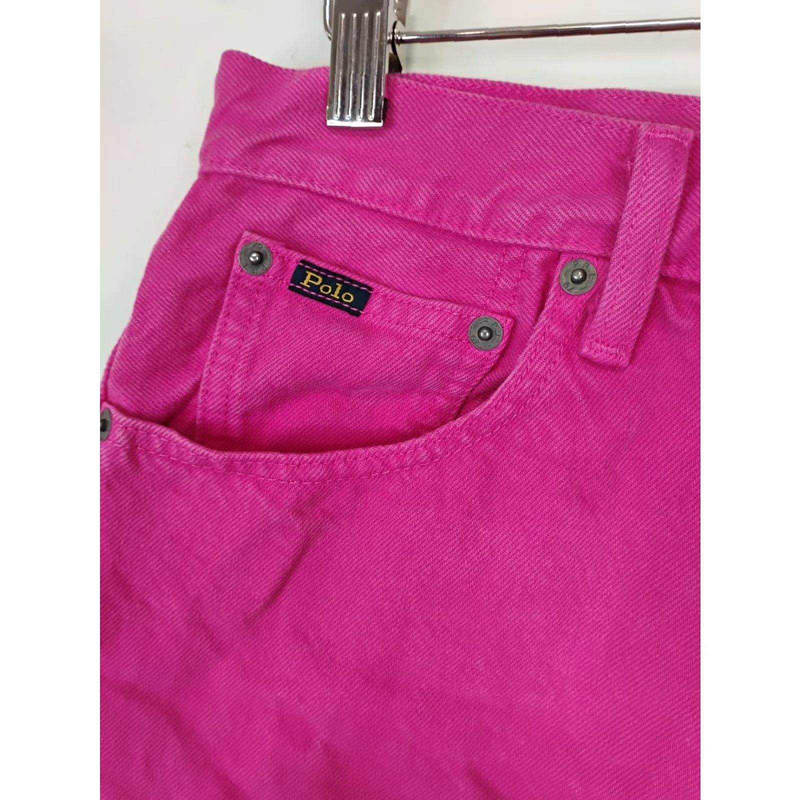 Polo Ralph Lauren VINTAGE Polo Ralph Lauren Crosby Relaxed Shorts 32 Pink Denim Barbie Frayed Raw Hem 5-Pocket Women's Shorts Size 24" / US 00 / IT 34 - 3 Thumbnail