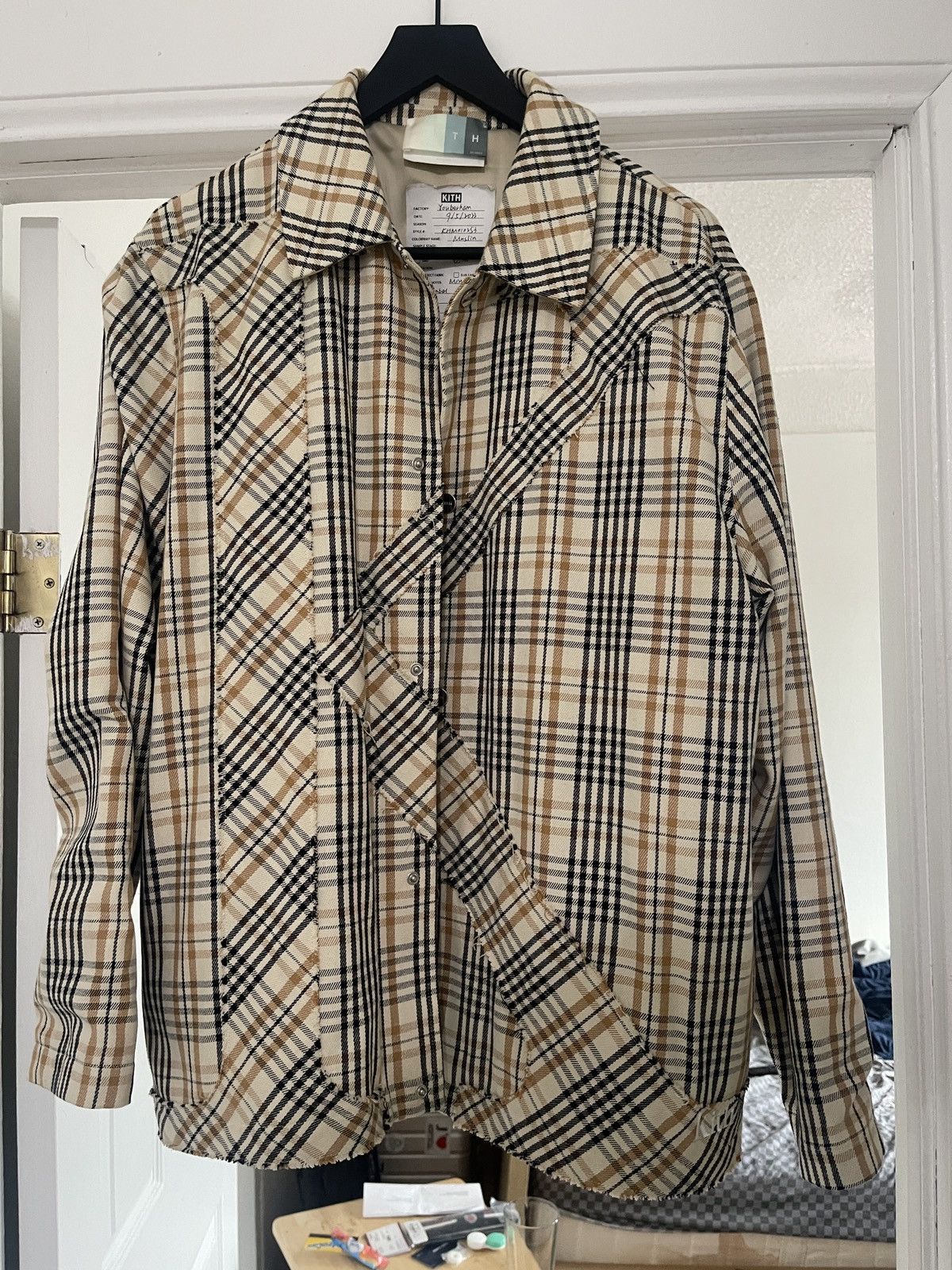 Kith Plaid Initial K Jacket - Muslin Size US L / EU 52-54 / 3 - 1 Thumbnail