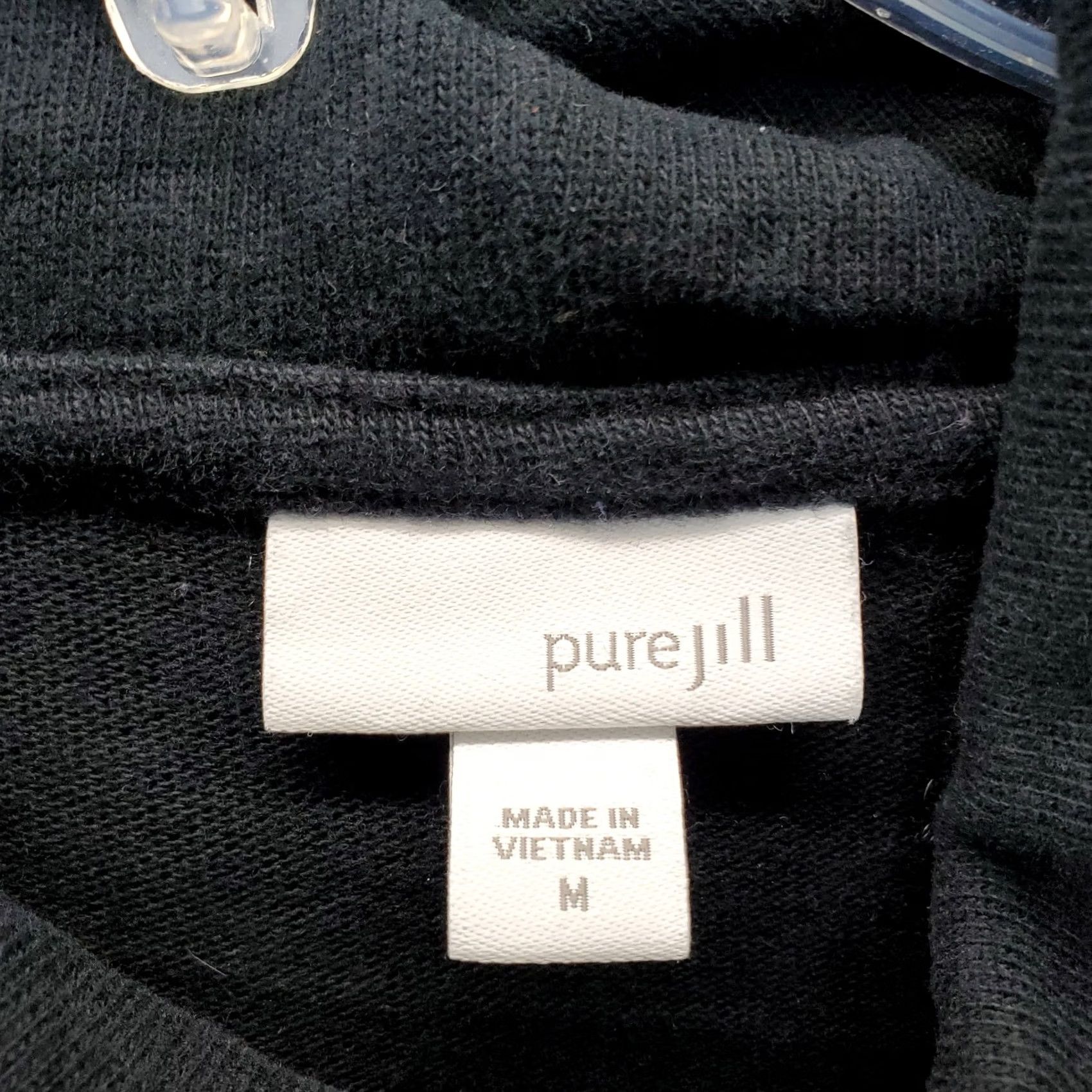 J. Jill J. Jill Womens Shirt Size M Black 100% Cotton Long Sleeve Turtleneck Pullover Top Size M / US 6-8 / IT 42-44 - 4 Thumbnail