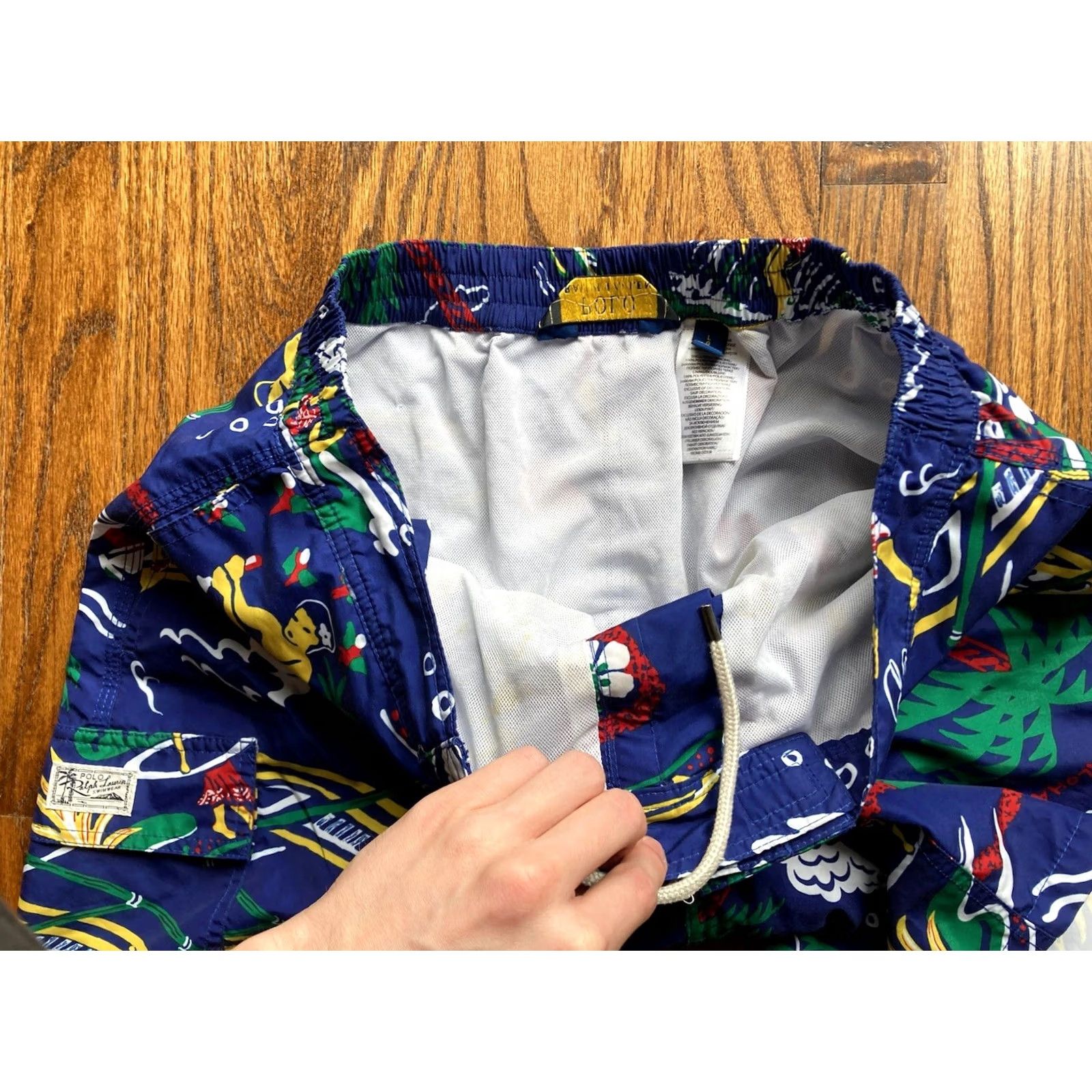 Polo Ralph Lauren Polo Ralph Lauren Mens Large Hawaiian Aloha Swim Trunks Blue Lined Tropical Size US L / EU 52-54 / 3 - 7 Thumbnail