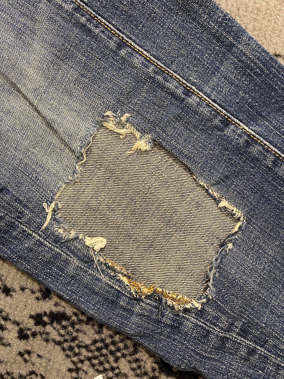 Japanese Brand Hysteric Glamour Washed Patchwork Denim Jeans Size US 33 - 5 Thumbnail