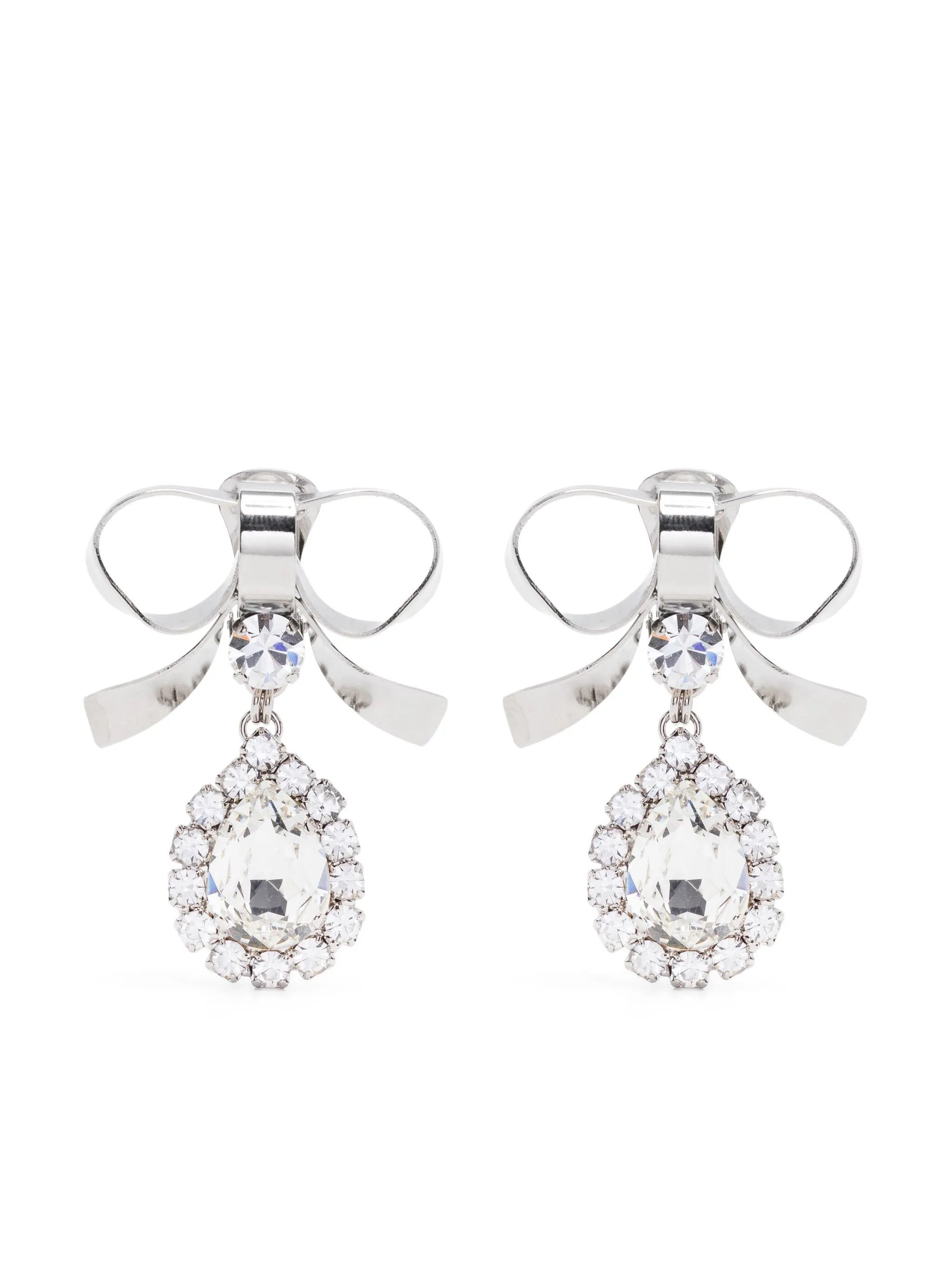 Alessandra Rich o1s22i1n0225 Size: OS / Bow Earrings in Silver Size ONE SIZE - 1 Thumbnail