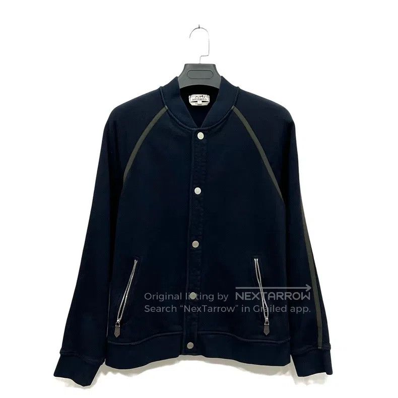 Hermes Knit jacquard logo button jacket