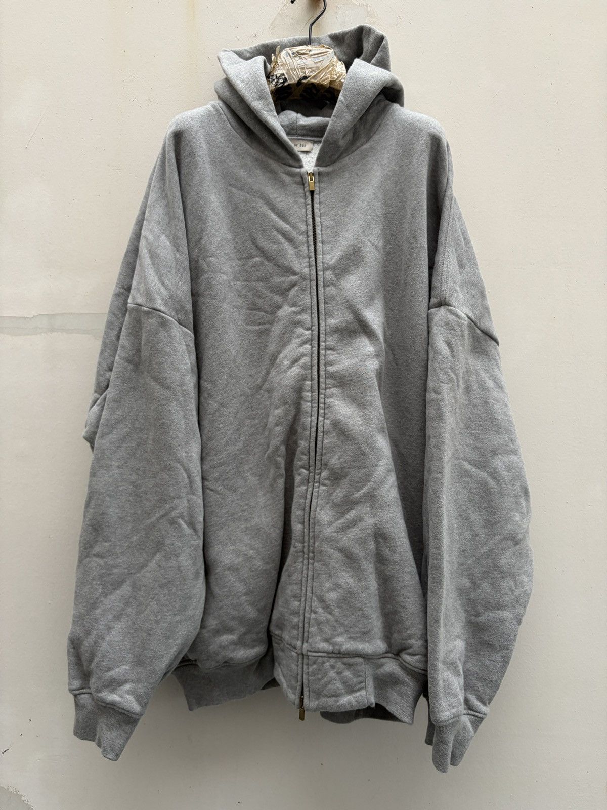 Fear of God Fear of God Eternal Logo Flocked Cotton Jersey Zip Up Hoodie Size US XL / EU 56 / 4 - 8 Thumbnail
