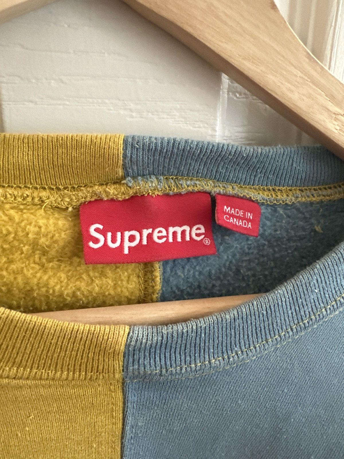 Supreme Supreme Split FW18 Mustard Yellow / Blue Crewneck Size US M / EU 48-50 / 2 - 3 Thumbnail