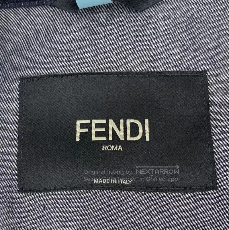 Fendi Fendi Men's Navy Denim Logo Long Sleeve Jacket . Size US M / EU 48-50 / 2 - 6 Thumbnail