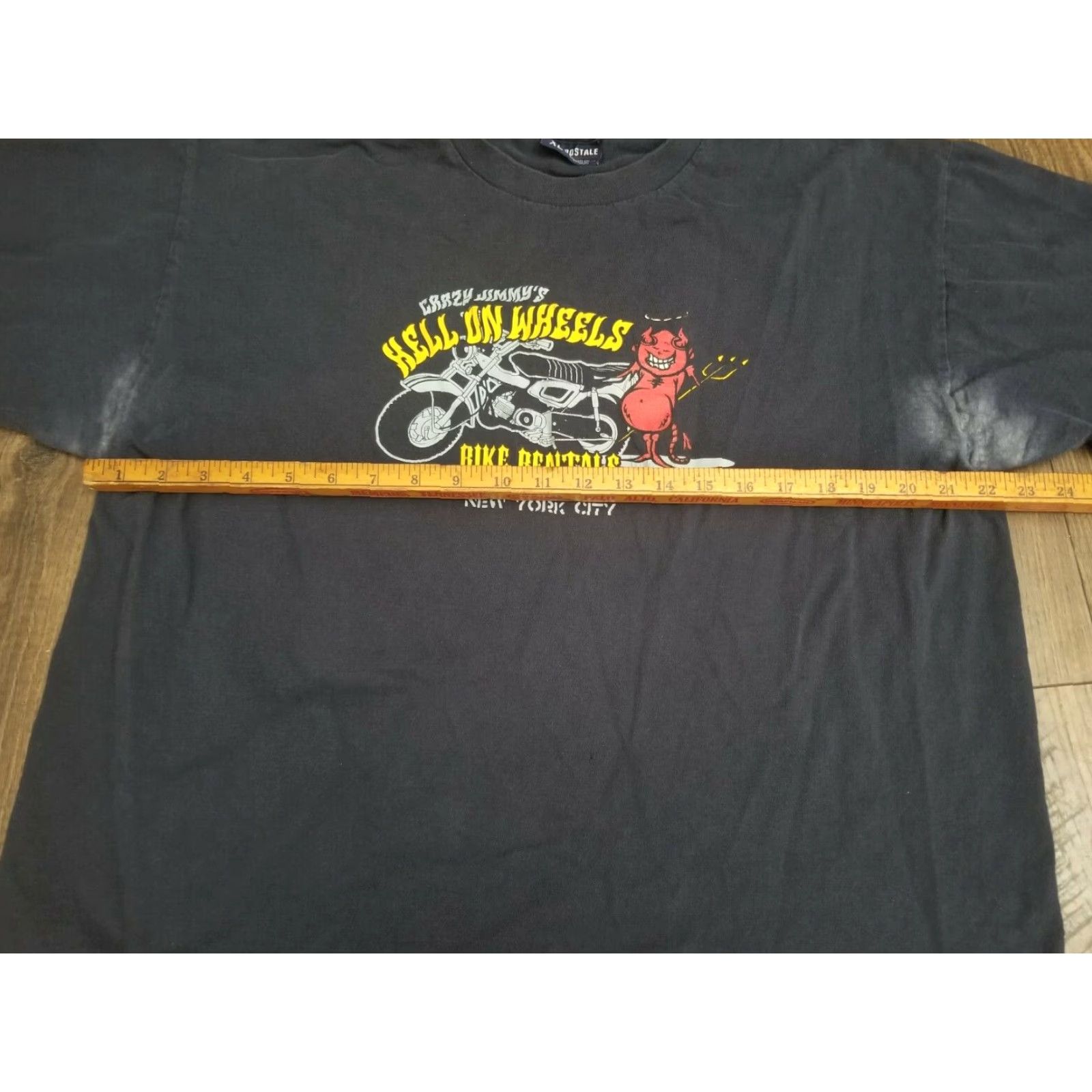 Aeropostale VINTAGE Aeropostale T-Shirt Mens XL Hell on Wheels Distressed 00s Blue 100% Cotton Graphic Tee Crew Neck Short Sleeve Logo California Tribal Size US XL / EU 56 / 4 - 3 Thumbnail