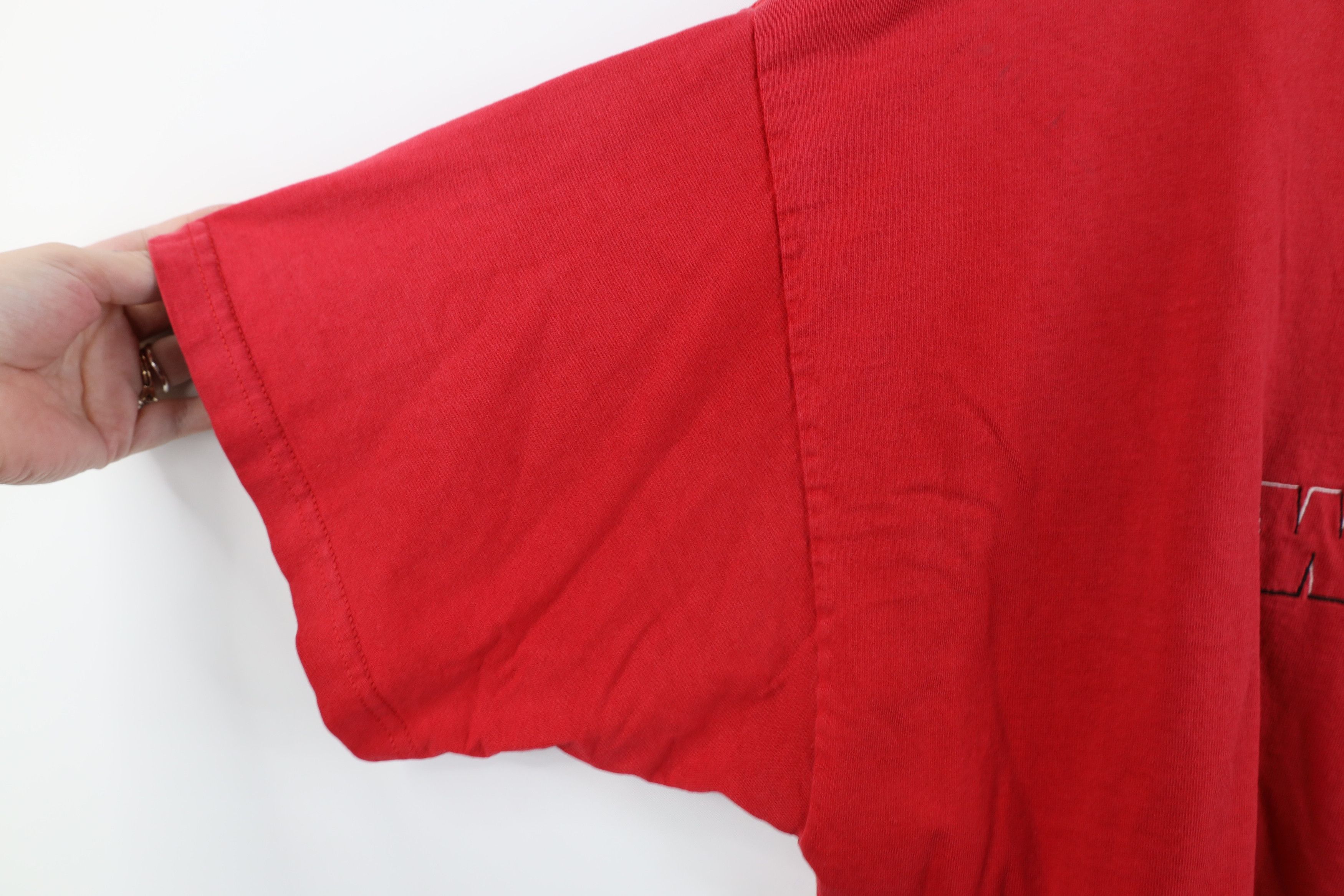 Vintage Vintage 90s Spell Out University of Wisconsin T-Shirt Red Size US XXL / EU 58 / 5 - 9 Thumbnail