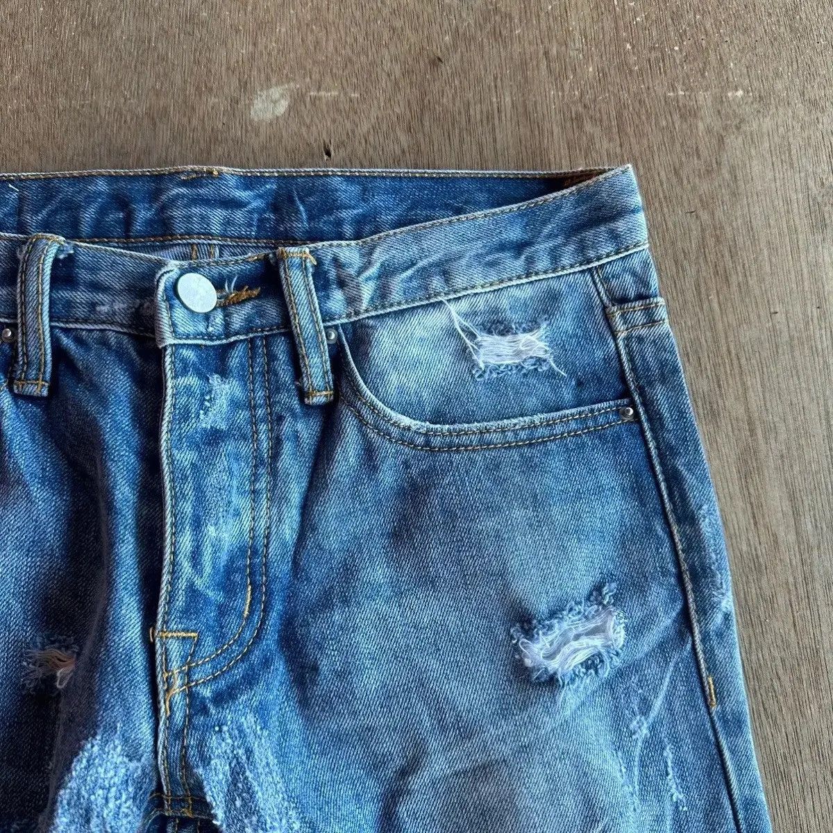 MNML DESTROYED🔥🔥 VINTAGE MNML JEANS ZIPPER LEGS DENIM PANTS Size US 29 - 6 Thumbnail