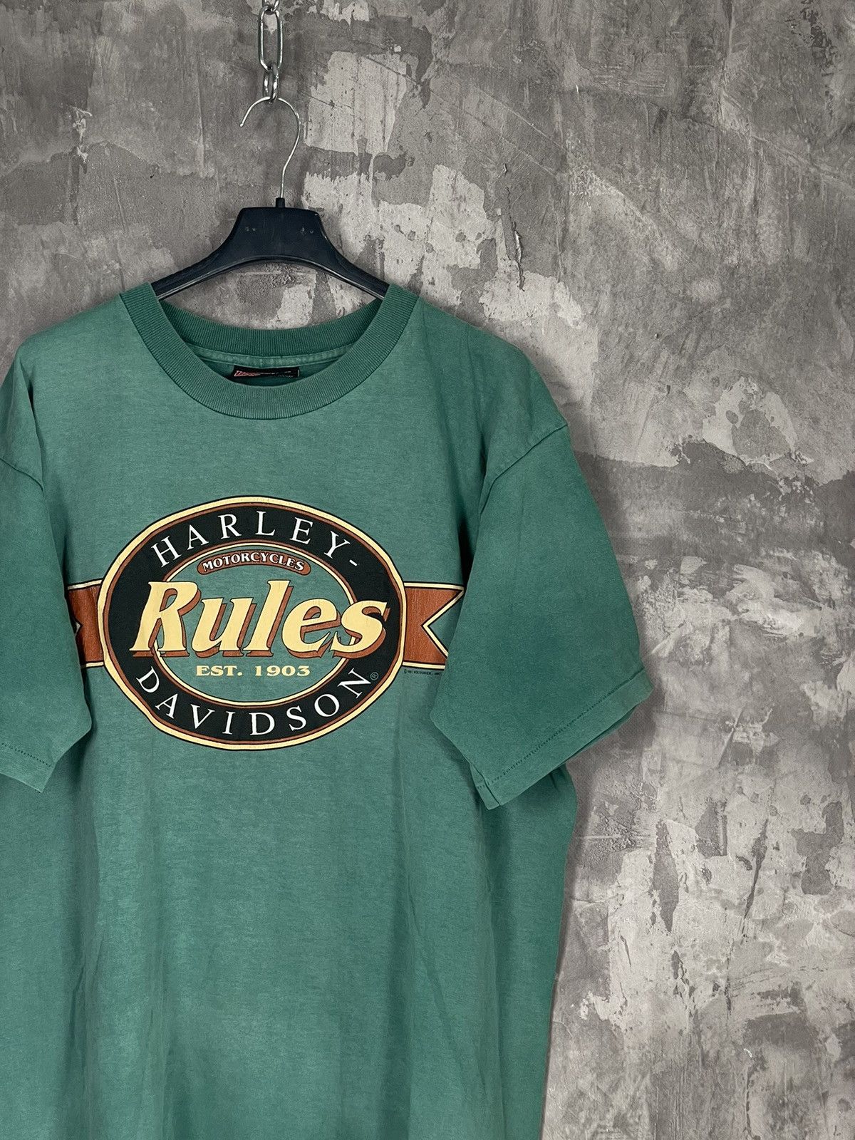 Harley Davidson × Vintage Vintage 1991 Harley Davidson "Harley Rules" T-shirt Size US XL / EU 56 / 4 - 4 Thumbnail