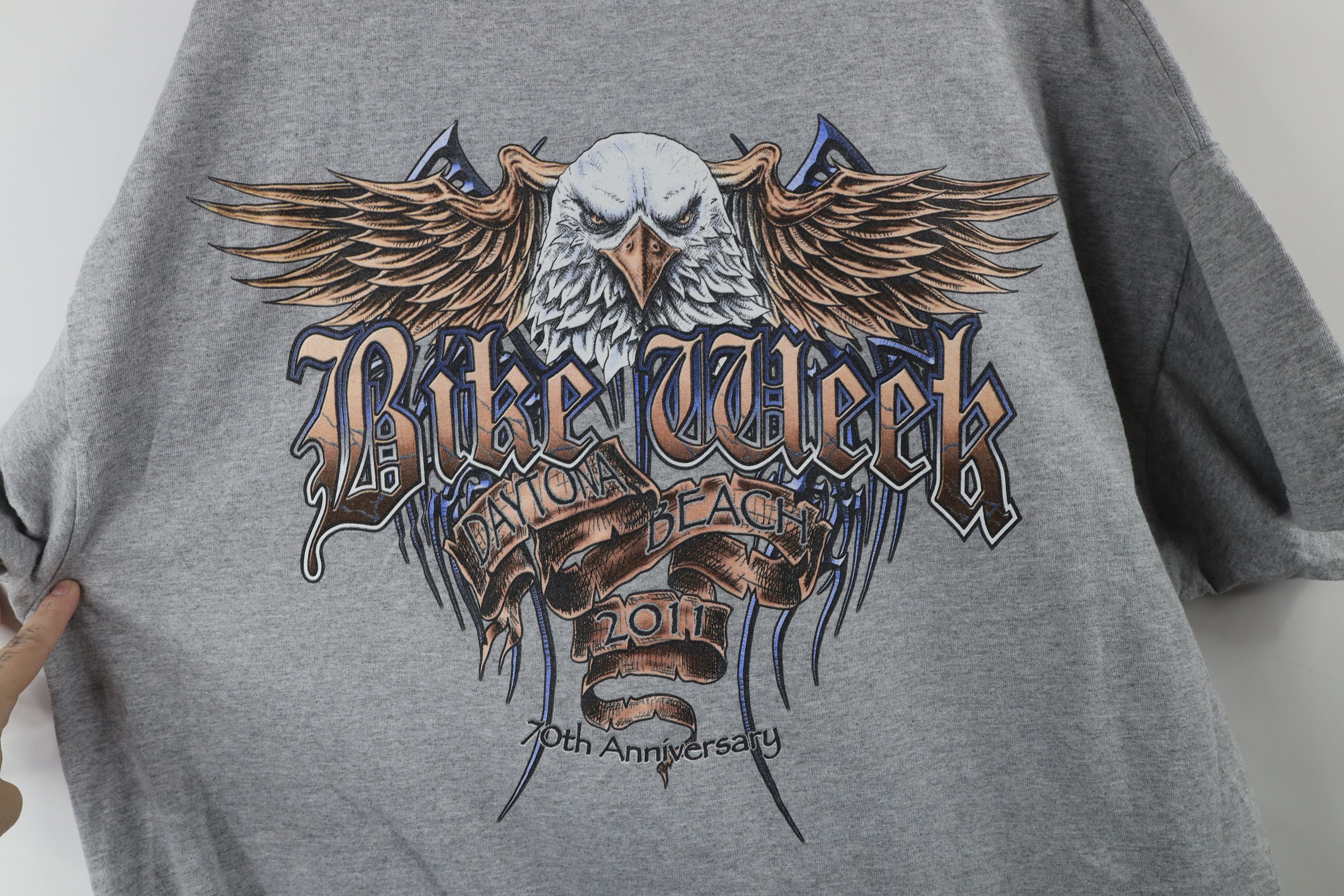 Vintage Vintage Y2K Daytona Beach Bike Week Eagle Tribal T-Shirt Size US XXL / EU 58 / 5 - 10 Thumbnail