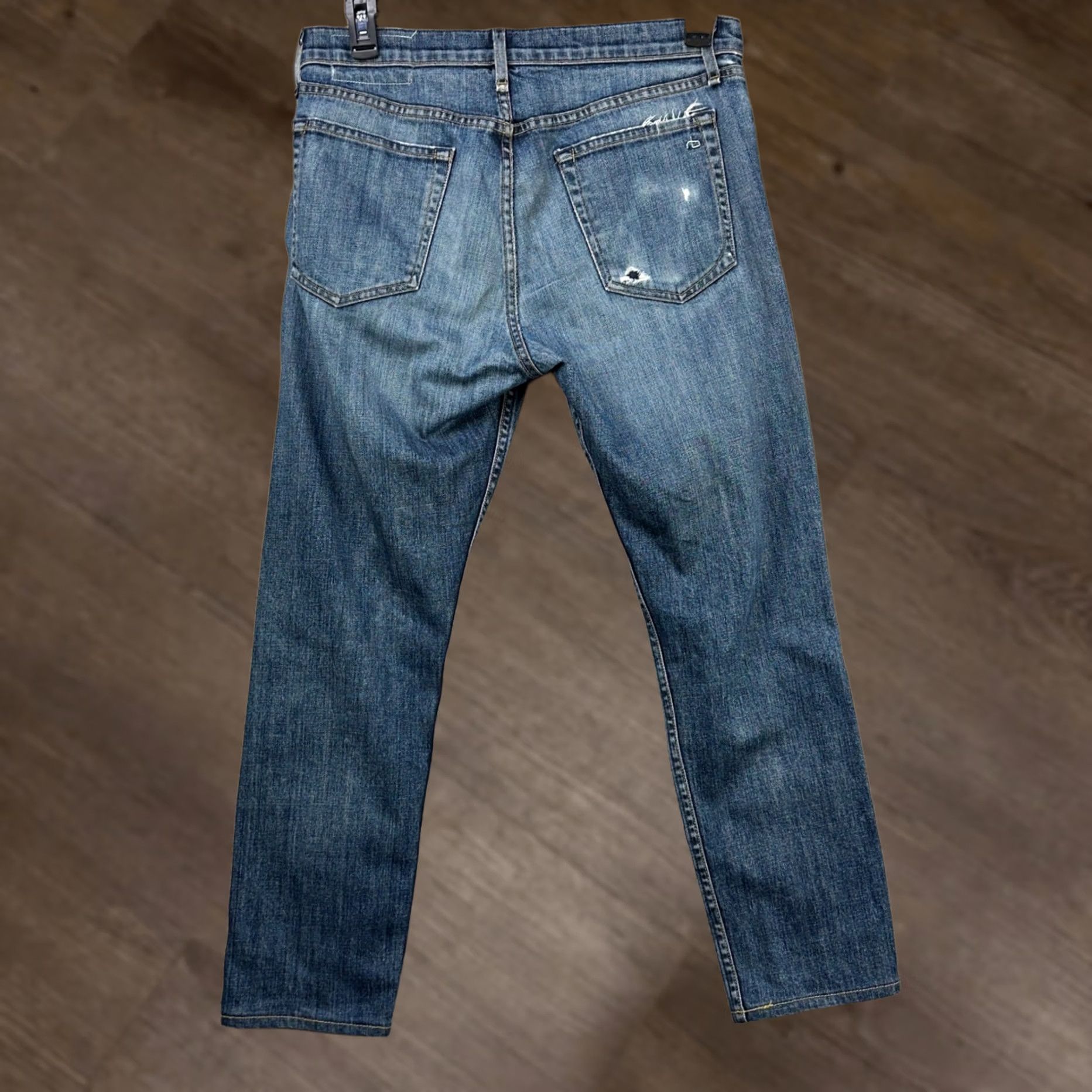 Rag & Bone rag & bone Jeans Slim Fit Mens 33 Blue Distressed 5 Pockets Denim Casual Size US 33 - 1 Thumbnail