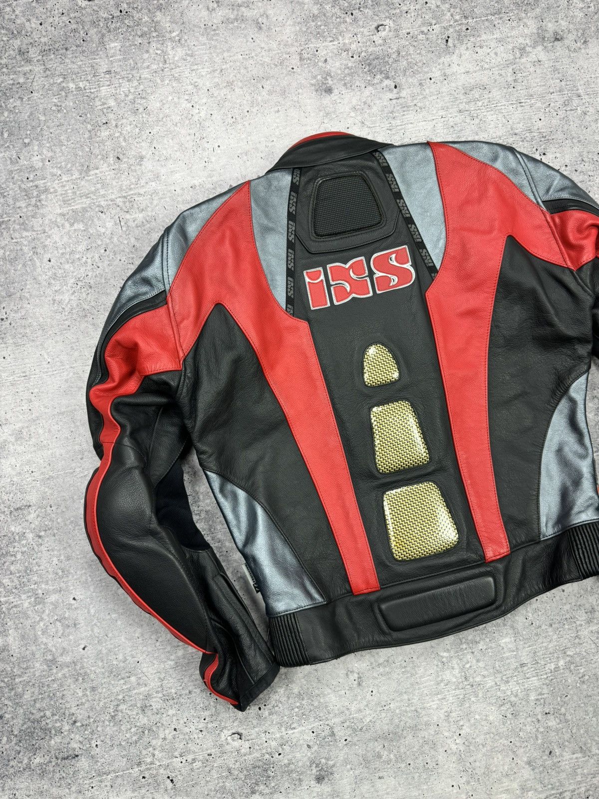 Genuine Leather × Vintage Vintage IXS Y2K Leather Reflective Racing Moto Bomber Jacket Size US M / EU 48-50 / 2 - 18 Thumbnail