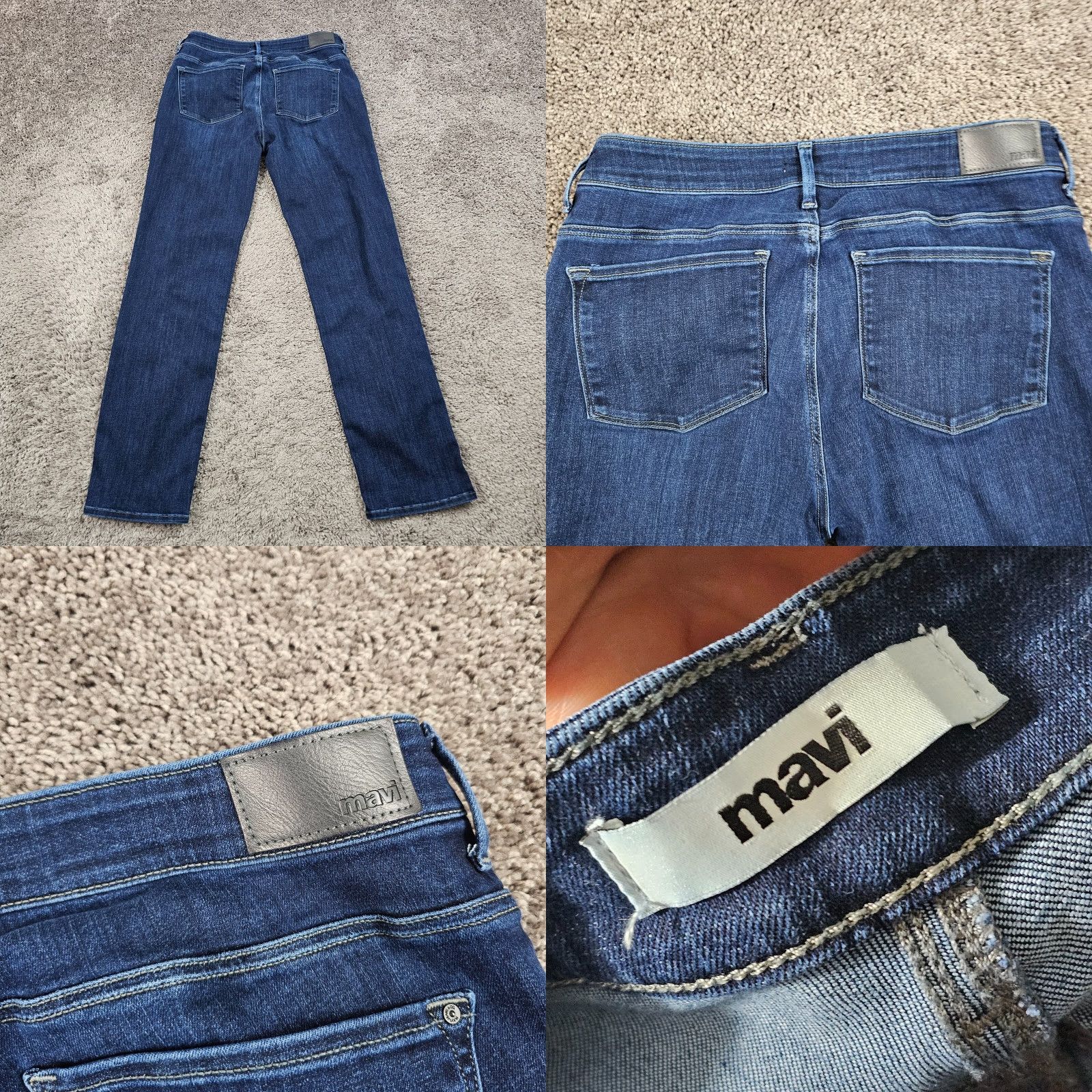 Mavi Mavi Jeans Womens High Rise Straight Leg Stretch Denim 28x31 Dark Wash Kendra Size 24" / US 00 / IT 34 - 8 Thumbnail