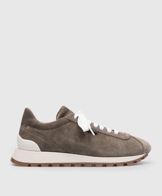 image of Brunello Cucinelli O1W1Db10524 Sneakers In Dark Beige, Women's (Size 11)