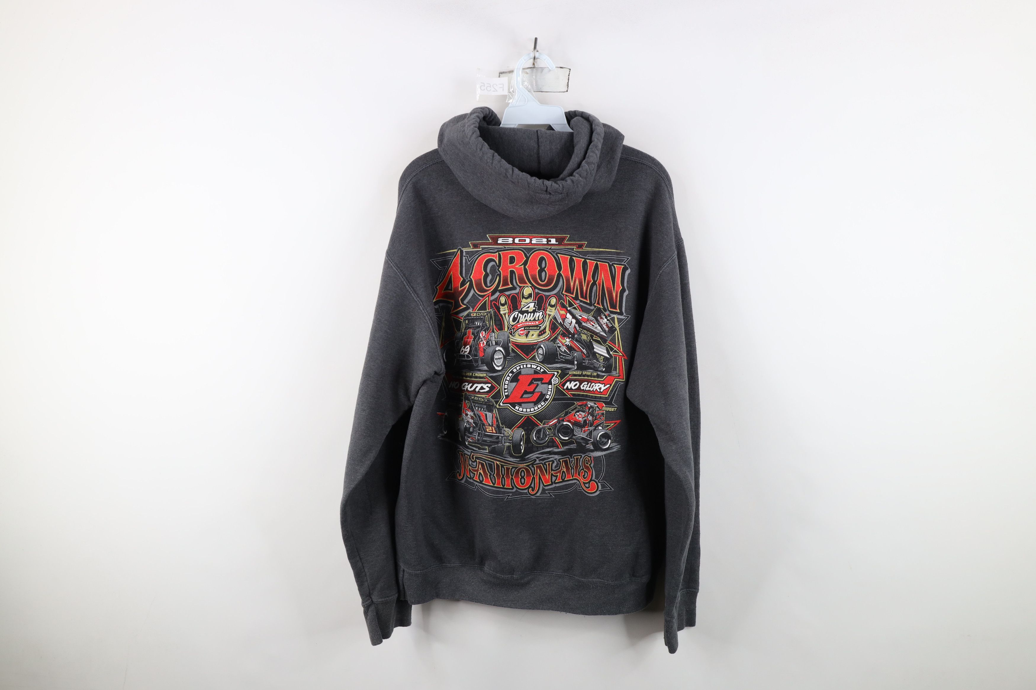 Vintage Streetwear 2021 Crown Nationals Eldora Speedway Hoodie Gray Size US L / EU 52-54 / 3 - 12 Thumbnail