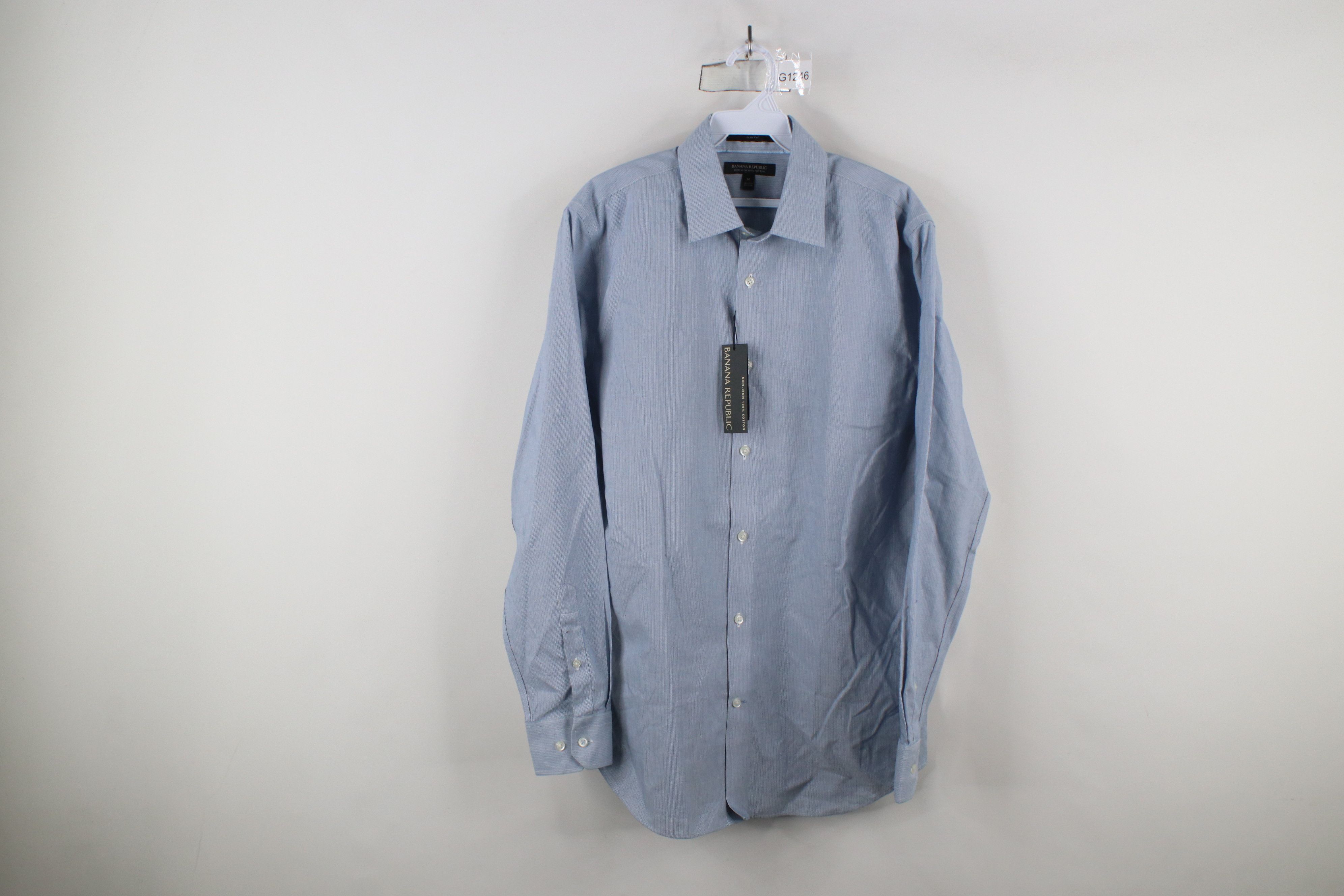 Banana Republic × Vintage New Banana Republic Striped Button Dress Shirt Blue Cotton Size US M / EU 48-50 / 2 - 1 Thumbnail