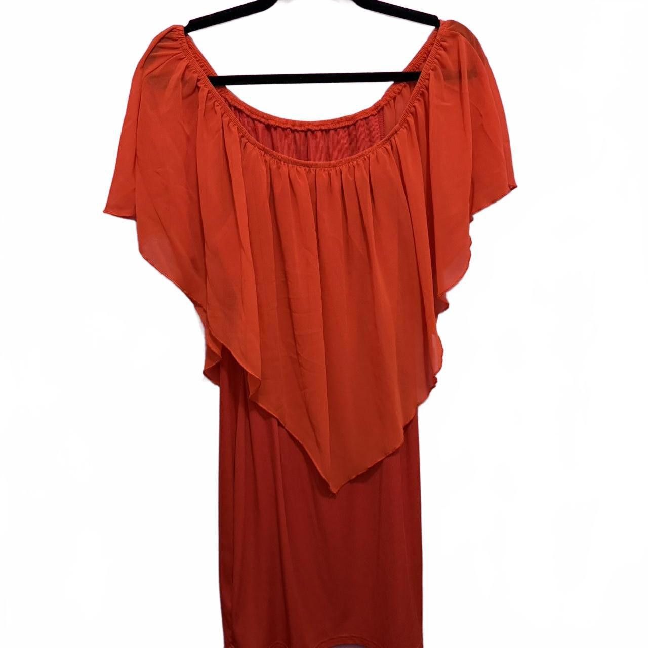 Designer Elegant Off-Shoulder Orange Dress Size M / US 6-8 / IT 42-44 - 1 Thumbnail