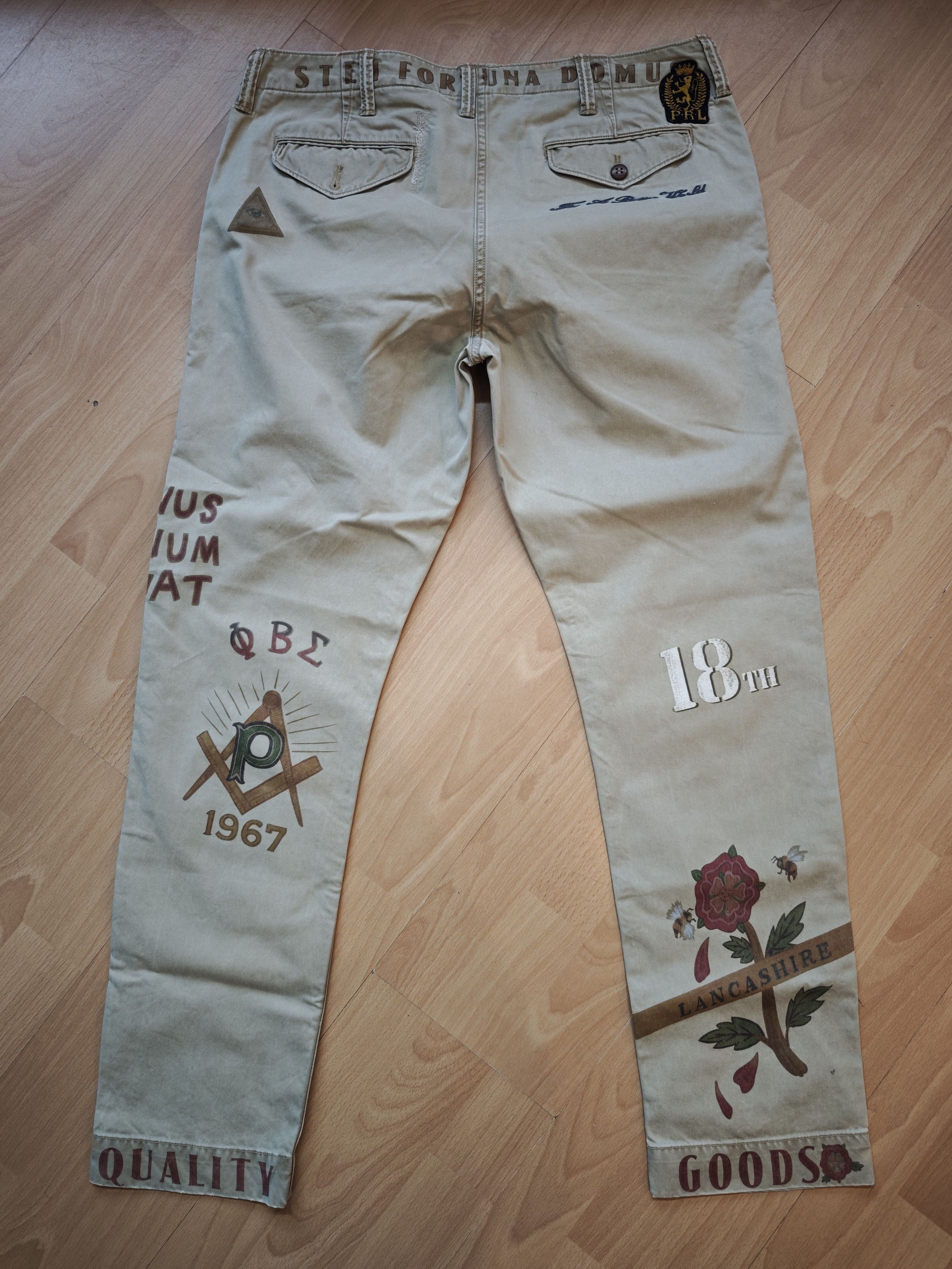 Polo Ralph Lauren BANNED PRL Chino Graphique Droit - RARE Phi Beta Sigma Edit. Size US 32 / EU 48 - 2 Thumbnail