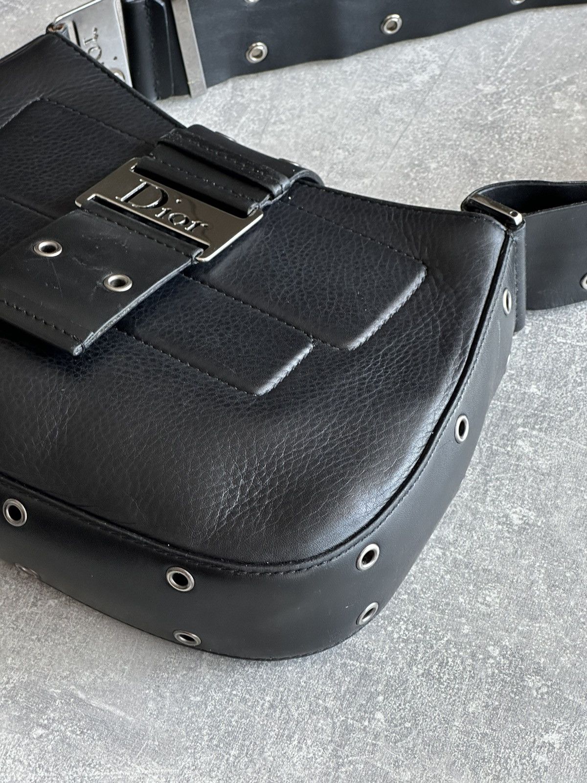 Dior DIOR Street Chic Columbus Evening Black Leather Shoulder Bag Size ONE SIZE - 11 Thumbnail