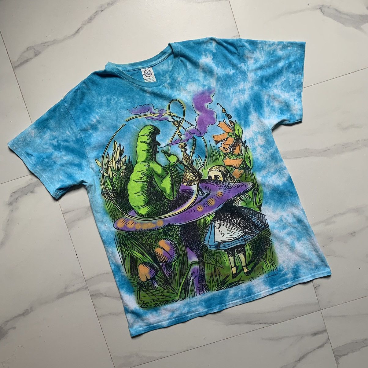 Liquid Blue Alice In Wonderland Full Print Tie-Dye T-Shirt Size US L / EU 52-54 / 3 - 3 Thumbnail