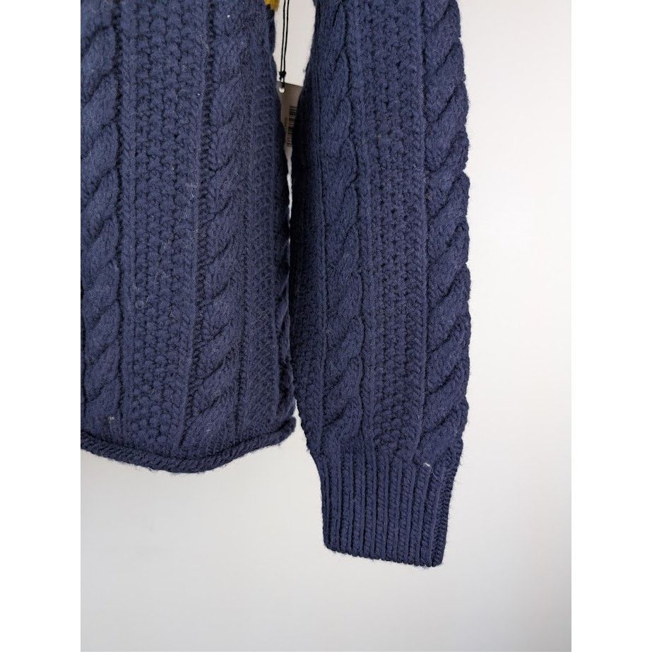 Aime Leon Dore o1rshd1 Aran Cable Mockneck Sweater in Navy Size US M / EU 48-50 / 2 - 5 Thumbnail