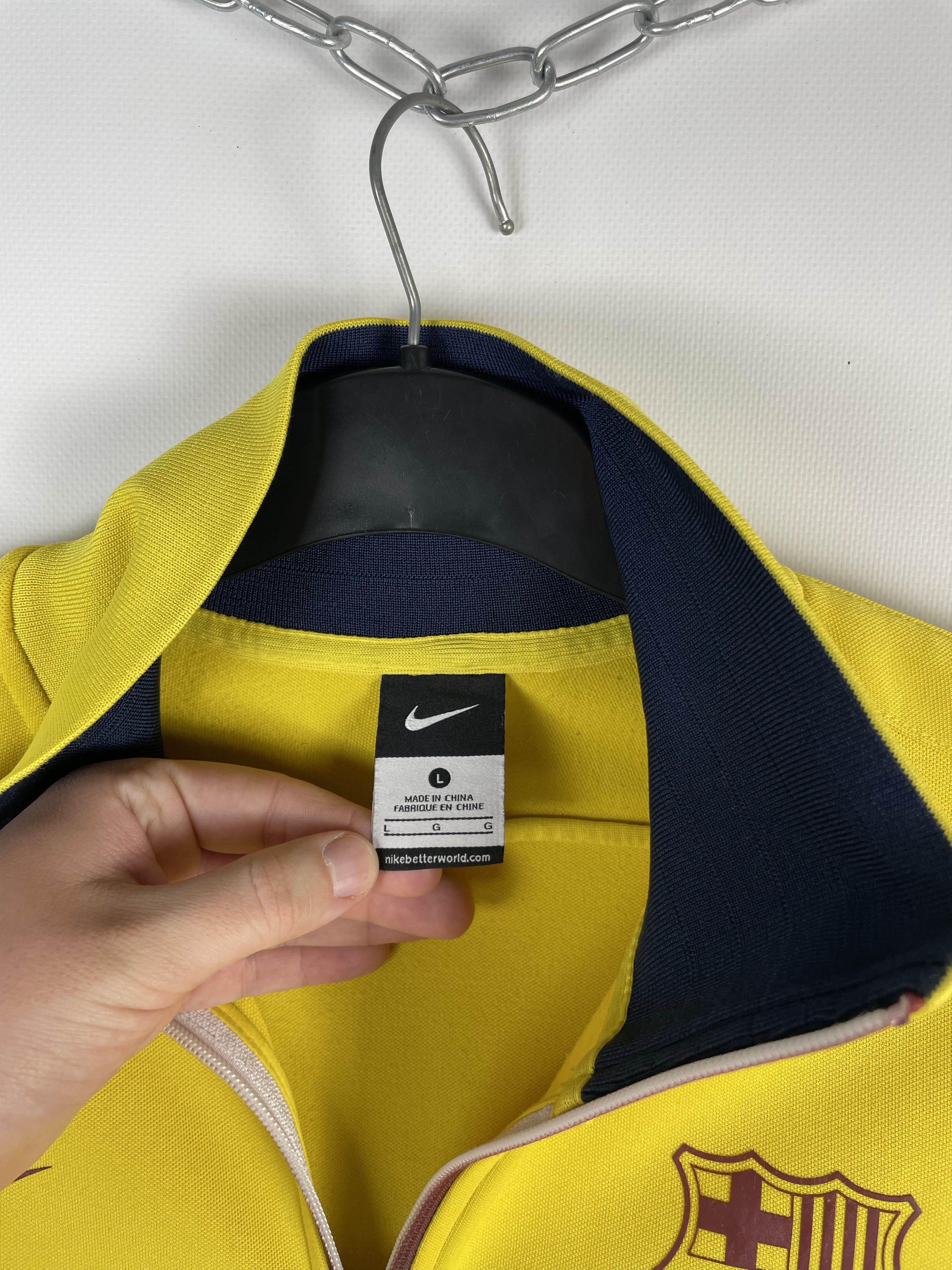 Vintage Nike FC Barcelona Zip Soccer Jersey Y2K Drill Rare
