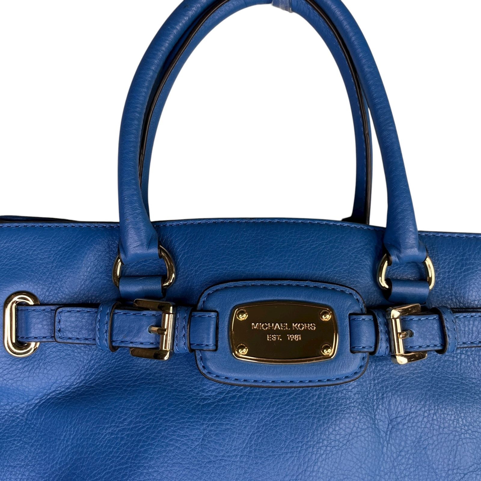 Michael Kors Michael Kors Hamilton Leather Bag Heritage Blue Gold NWOT Size ONE SIZE - 7 Thumbnail