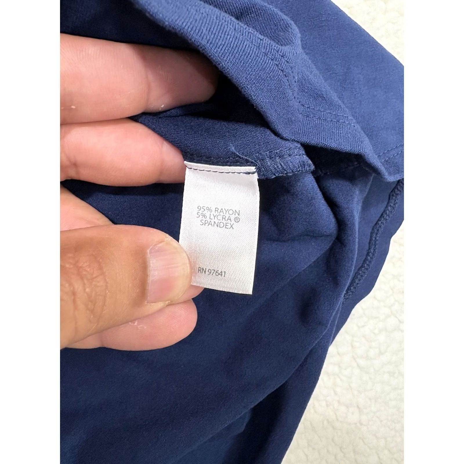 J. Jill J.Jill Dress Shift Knit Navy 3/4 Sleeve Round Neck Knee Length S Stretch Back Pleat Rayon Spandex Size S / US 4 / IT 40 - 4 Thumbnail