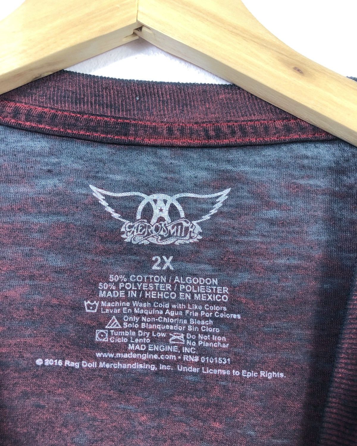 Aerosmith Rare Aerosmith X Mad Engine 50/50 Band Tee Size US XXL / EU 58 / 5 - 7 Thumbnail